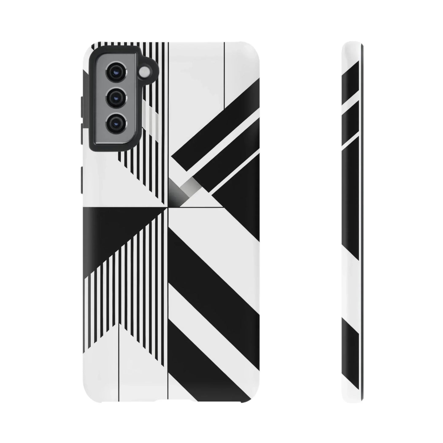 Monochrome Tough Phone Case for iPhone 11-16 and Samsung Galaxy S10–S25 Models - KarArmDesign