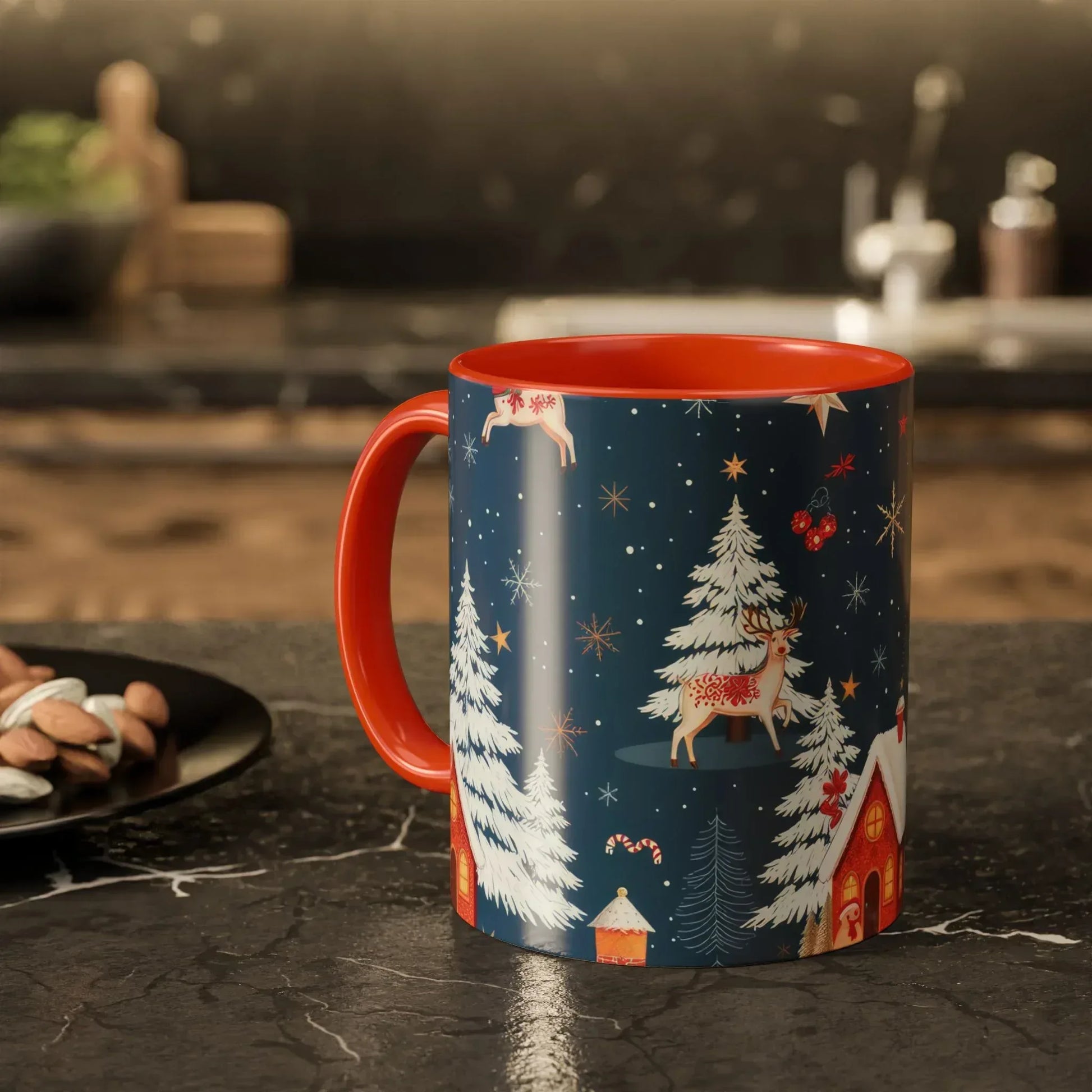 Dark Blue Christmas Mug - Colorful Mugs (11oz, 15oz) - KARARMDESIGN