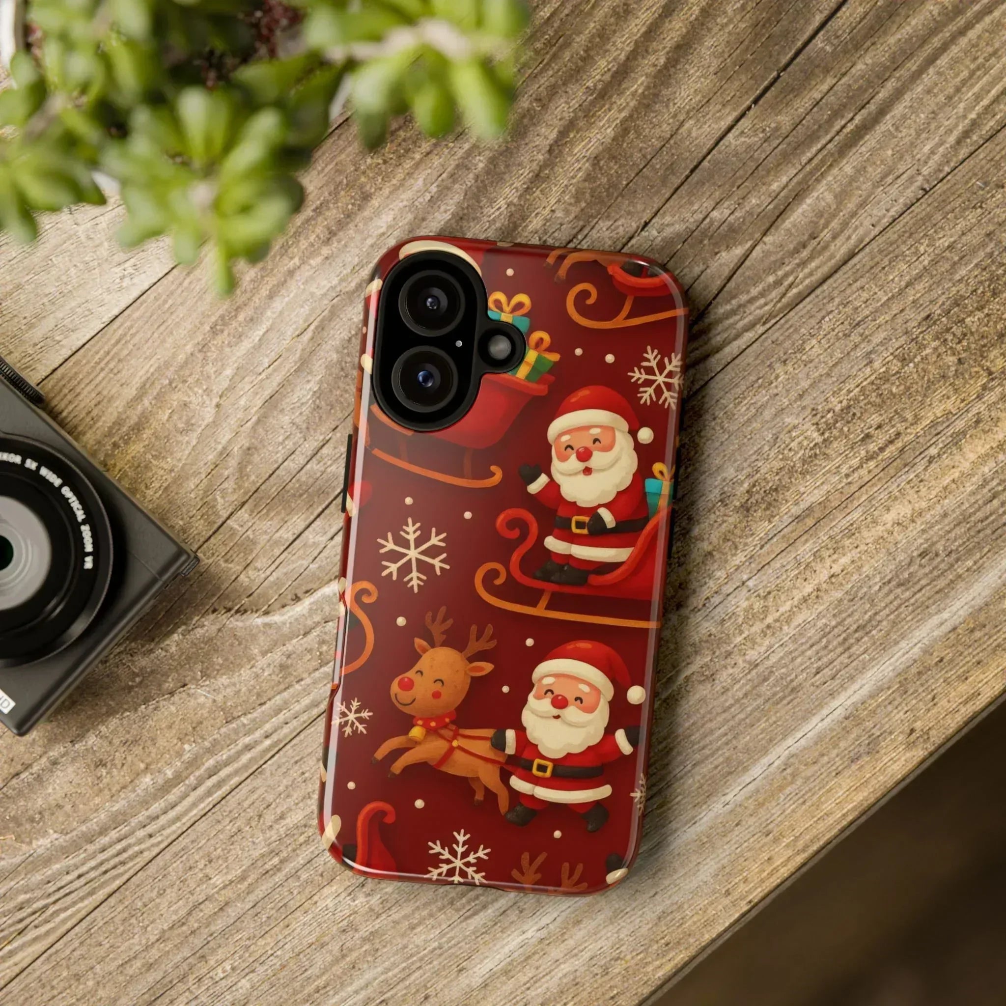 Santa Sleigh Ride Phone Case for iPhone 11-17 and Galaxy S10-S25 - KARARMDESIGN