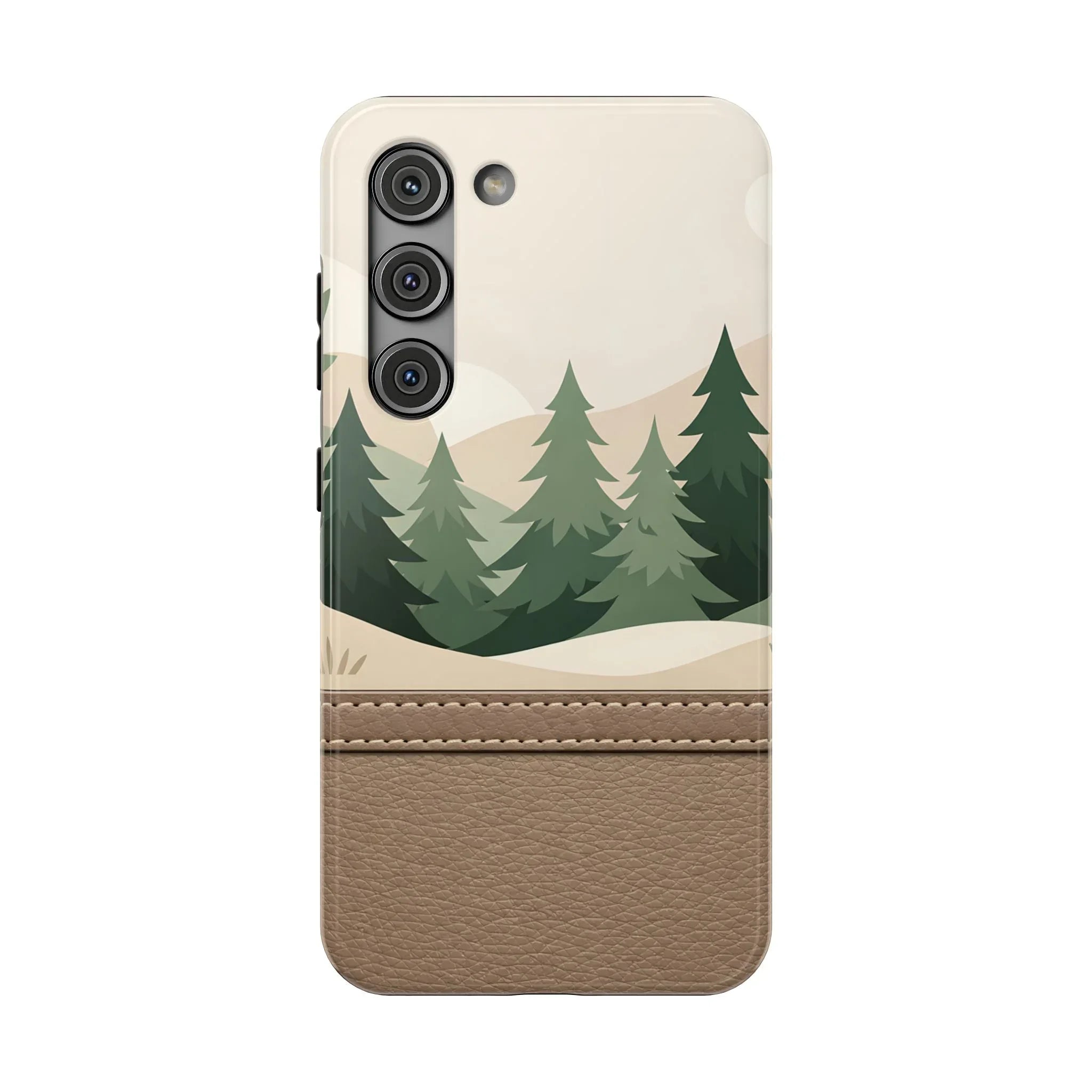 Forest Leather Phone Case for iPhone 11-17 and Galaxy S21-S25 - KARARMDESIGN