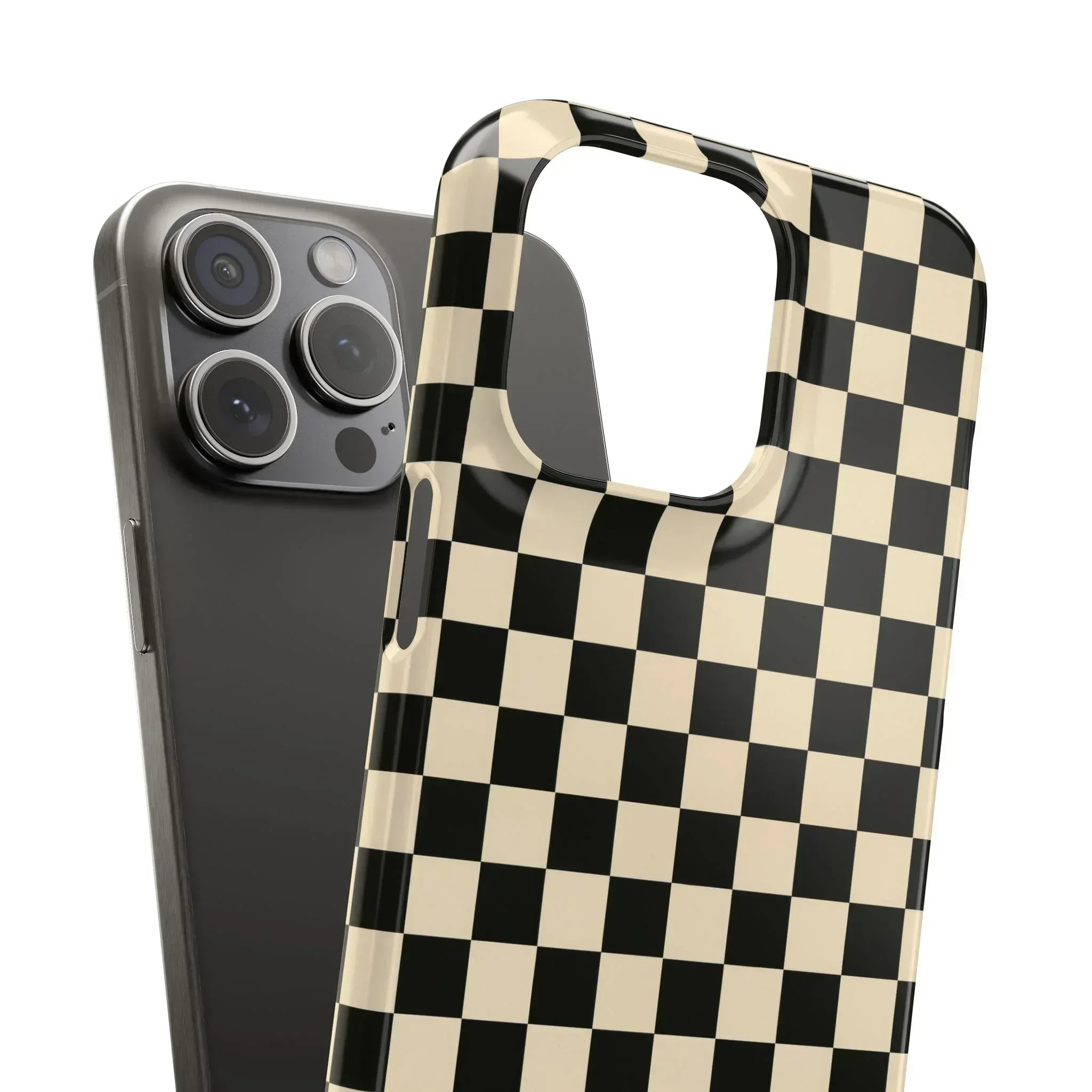 Stylish Matte Checker Phone Case for iPhone 11-17 and Galaxy S20-S25 - KARARMDESIGN