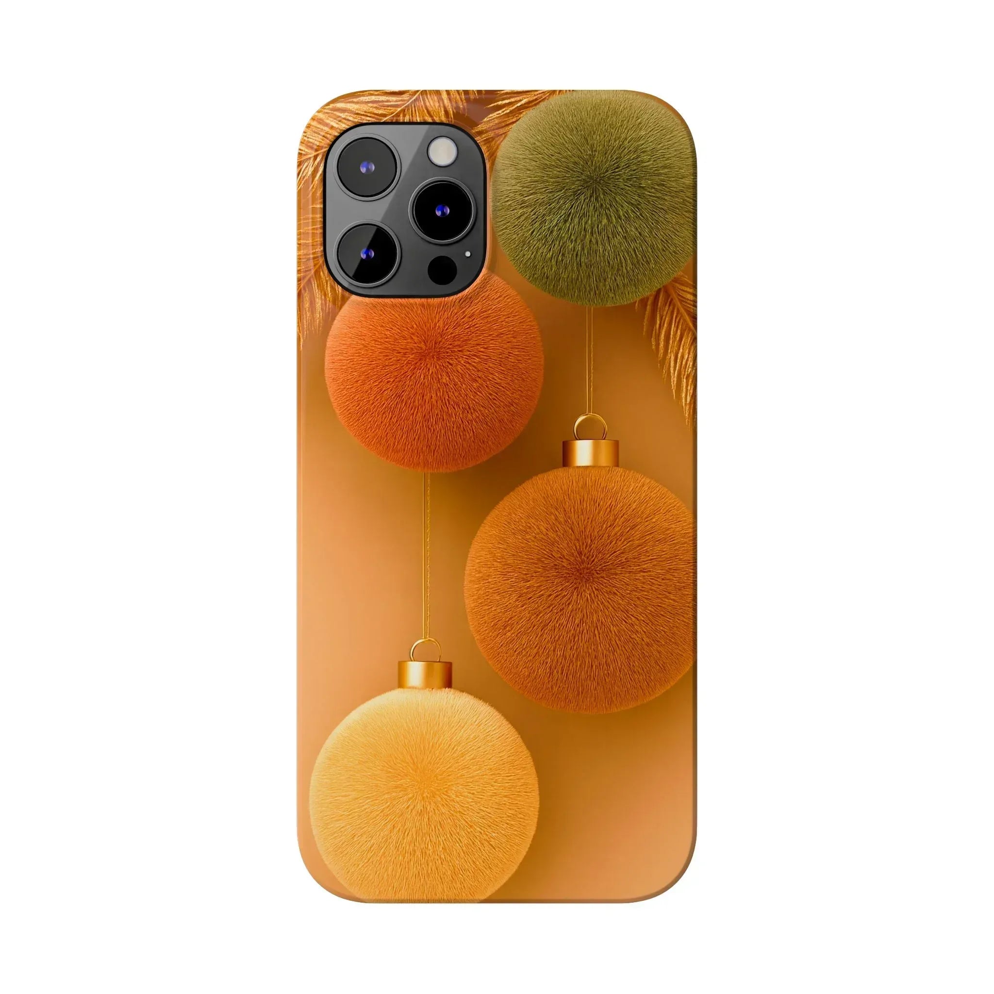 Golden Fuzz Ornaments Phone Case for iPhone 11-17 - KARARMDESIGN