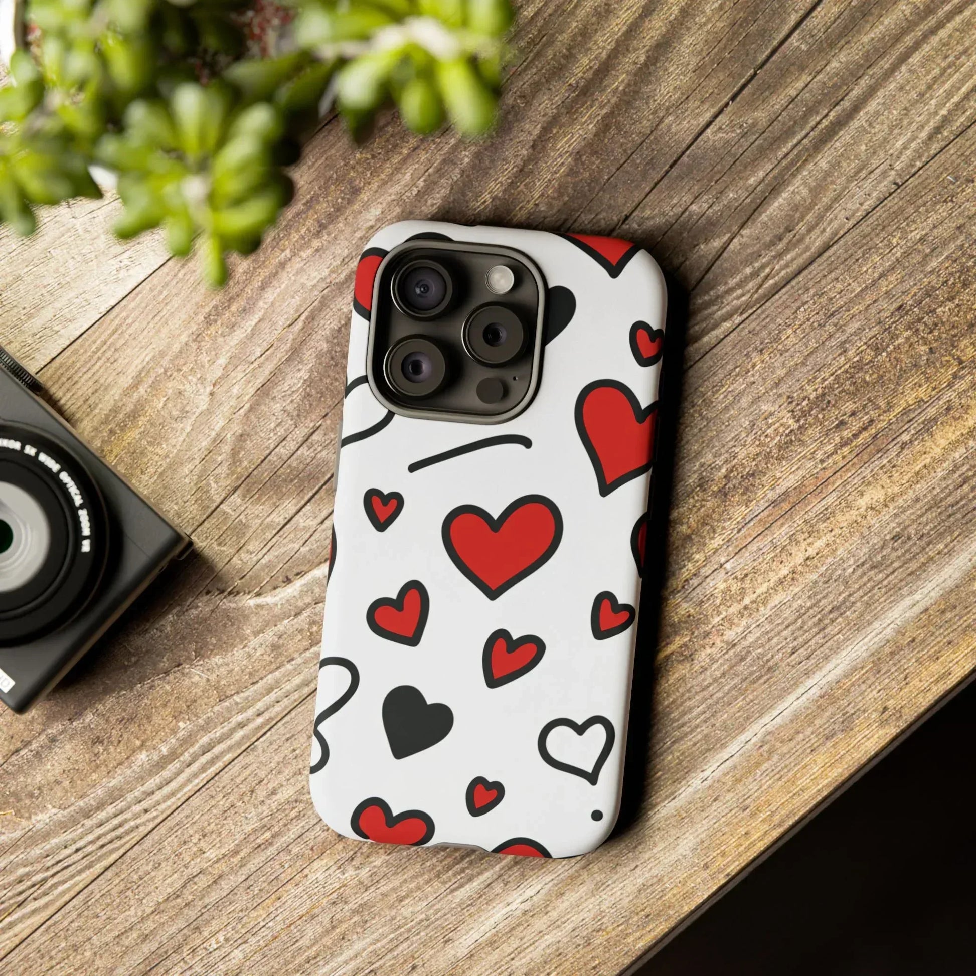 Scattered Hearts Phone Case for iPhone 11-17 and Galaxy S10-S25 - KARARMDESIGN