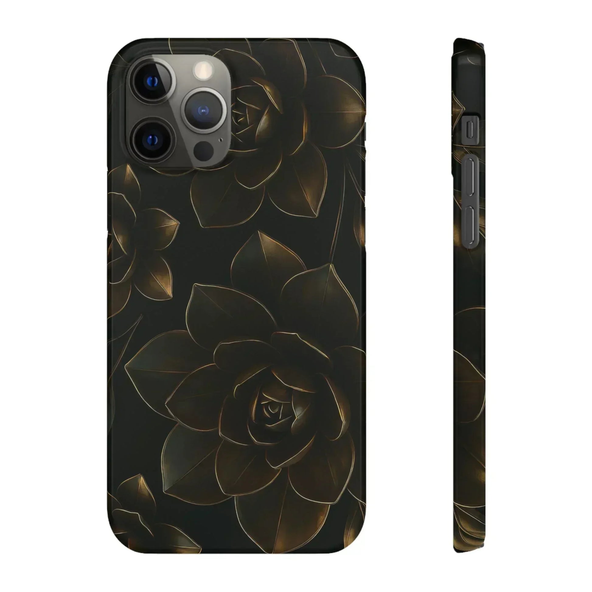 Metal Flower Phone Case for iPhone 8-16 and Galaxy S20-S24 - KARARMDESIGN
