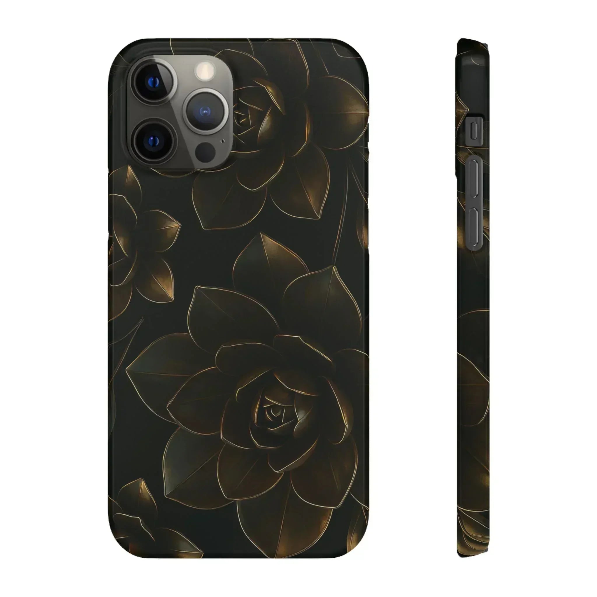 Metal Flower Phone Case for iPhone 8-16 and Galaxy S20-S24 - KARARMDESIGN
