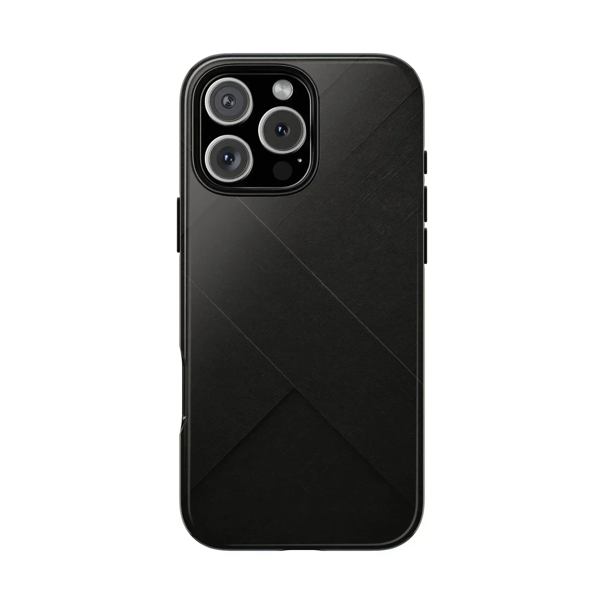Matte Black Diagonal Line Phone Case for iPhone 8-16 and Galaxy S10-S25 - KARARMDESIGN