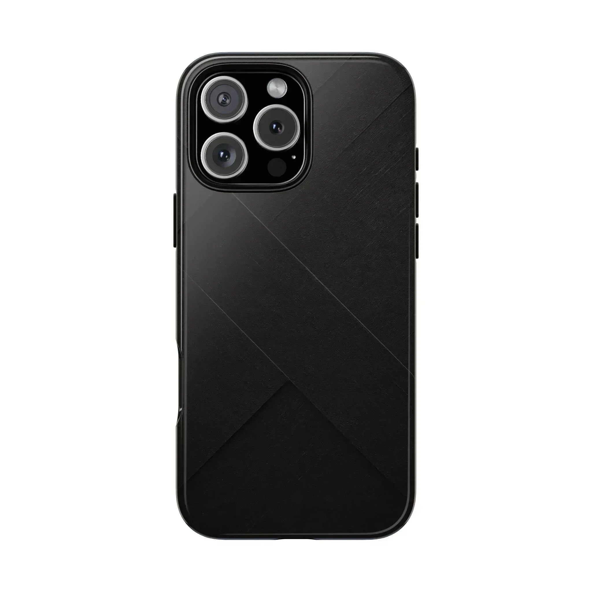Matte Black Diagonal Line Phone Case for iPhone 8-16 and Galaxy S10-S25 - KARARMDESIGN