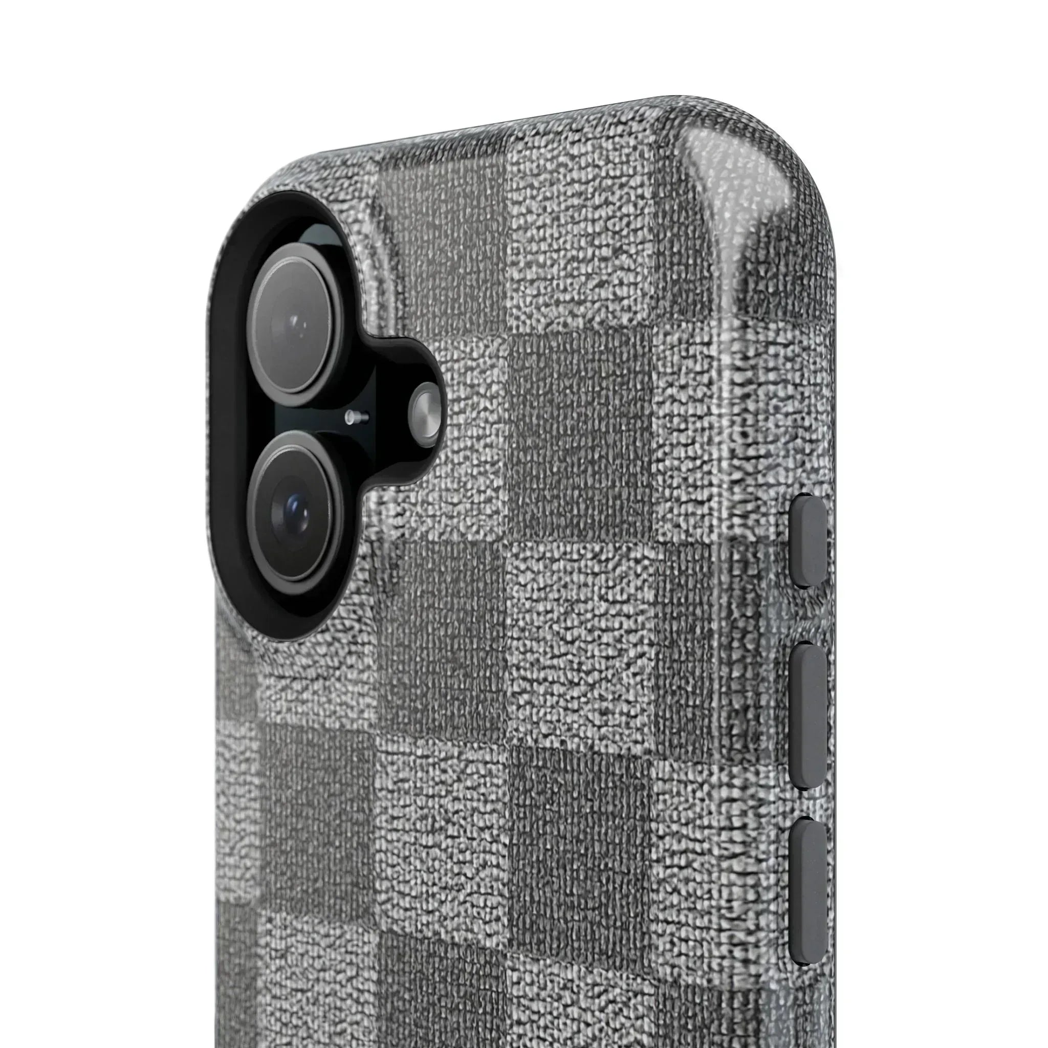 Gray Checkered Phone Case for iPhone 12-16 and Galaxy S21-S22 - KARARMDESIGN