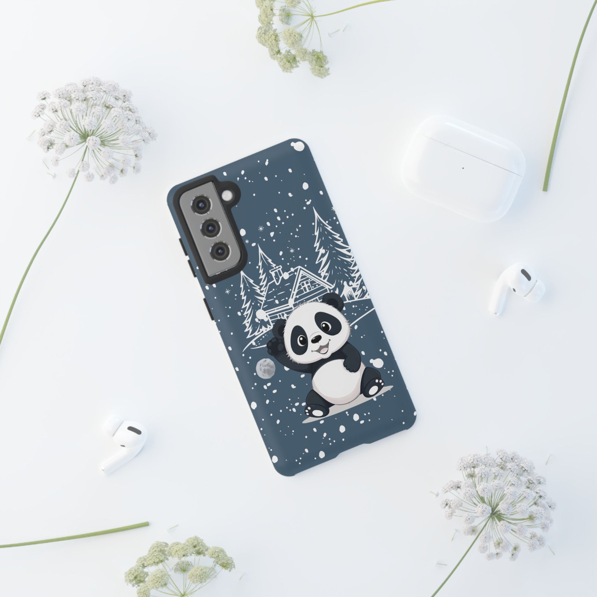 Cute Panda Phone Case for Samsung Galaxy S20–S26 & Google Pixel 6–9