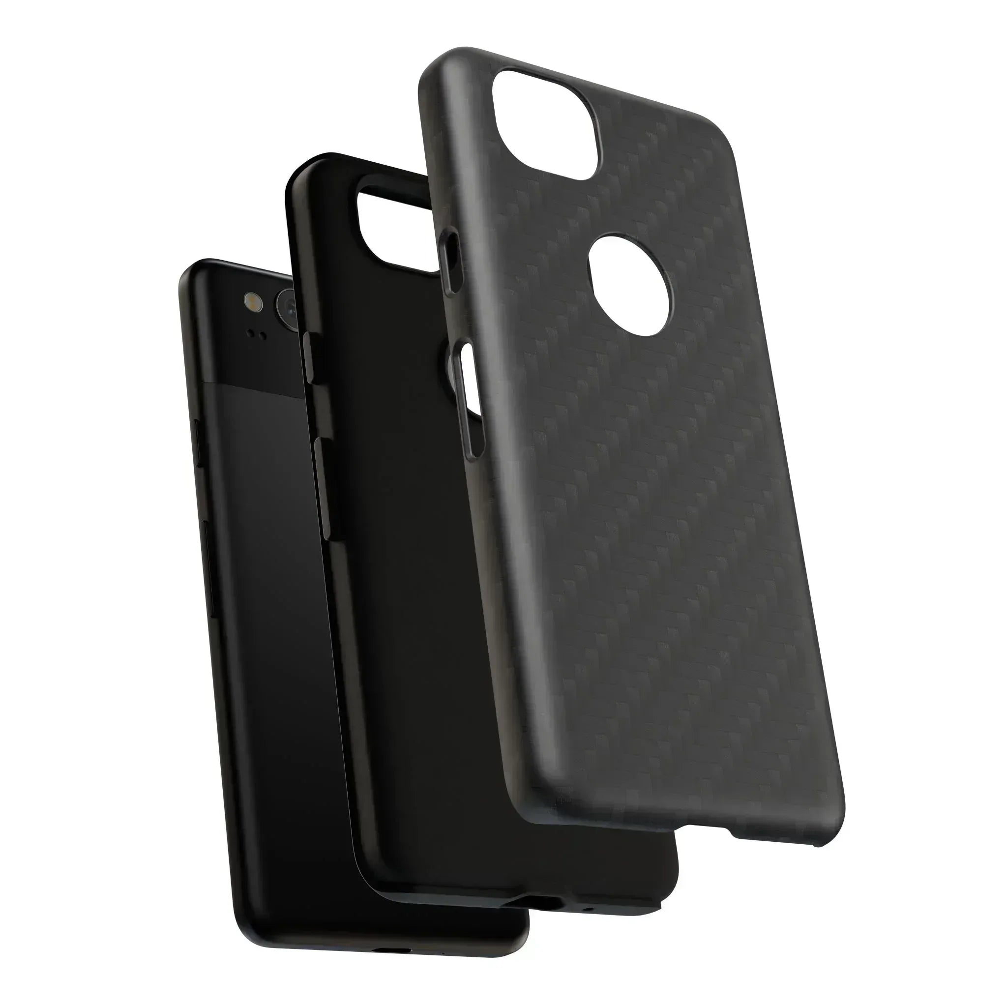 Black Carbon Phone Case for iPhone 8-16 and Google Pixel up to 9 - KARARMDESIGN