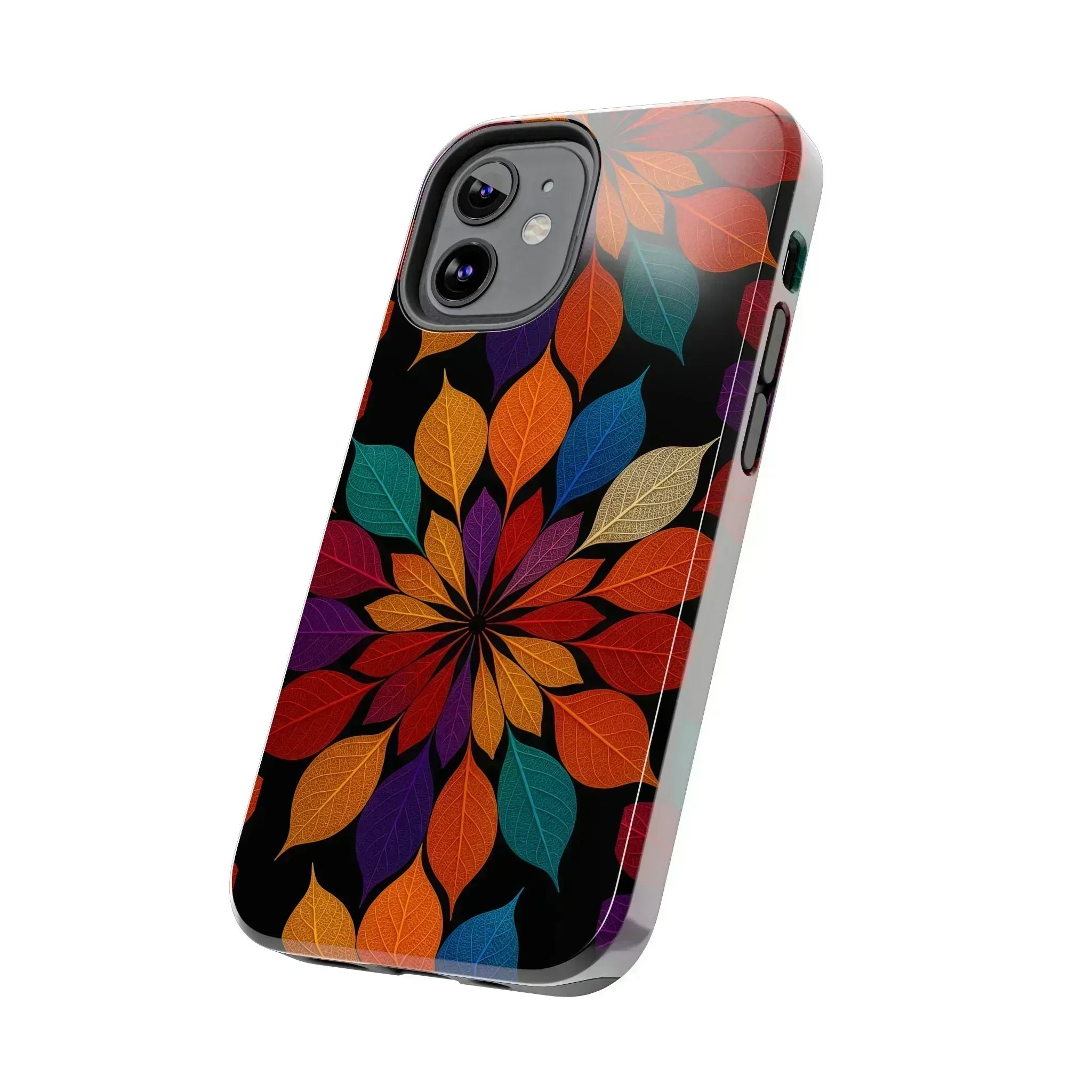 Leaf Mandala Phone Case for iPhone 11-16 and Galaxy S21-S24 - KARARMDESIGN