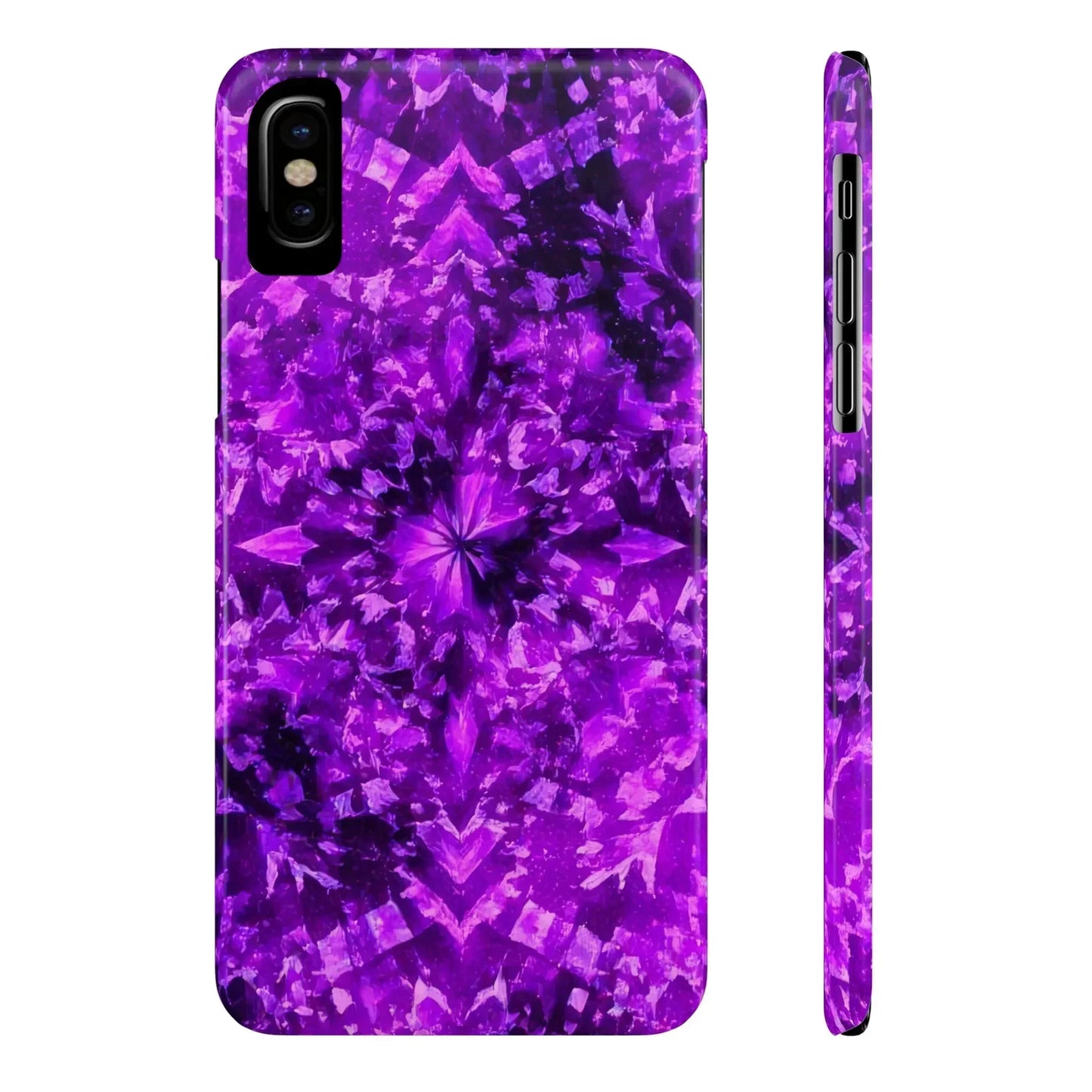 Vivid Purple Kaleidoscope Phone Case iPhone 7 to 16 Series Models - KarArmDesign