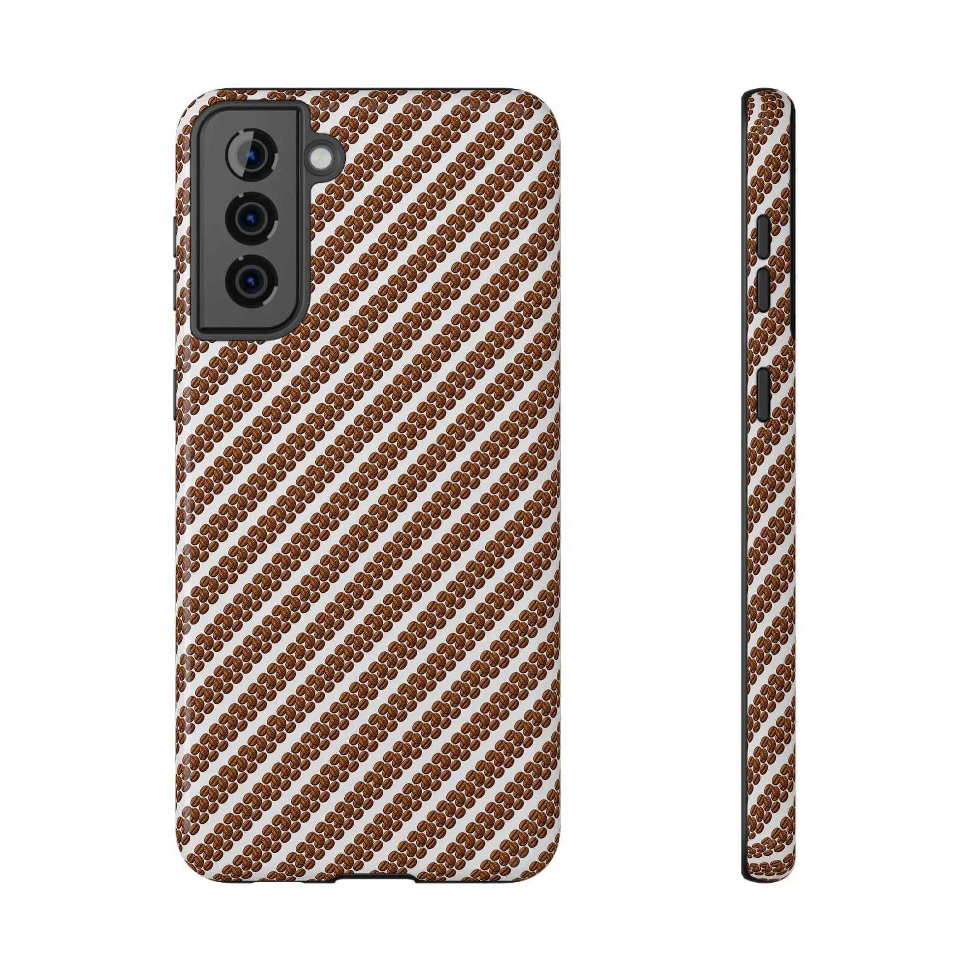 Stylish Coffee Pattern Phone Case for iPhone 11–17 and Galaxy S21–S22 - KARARMDESIGN