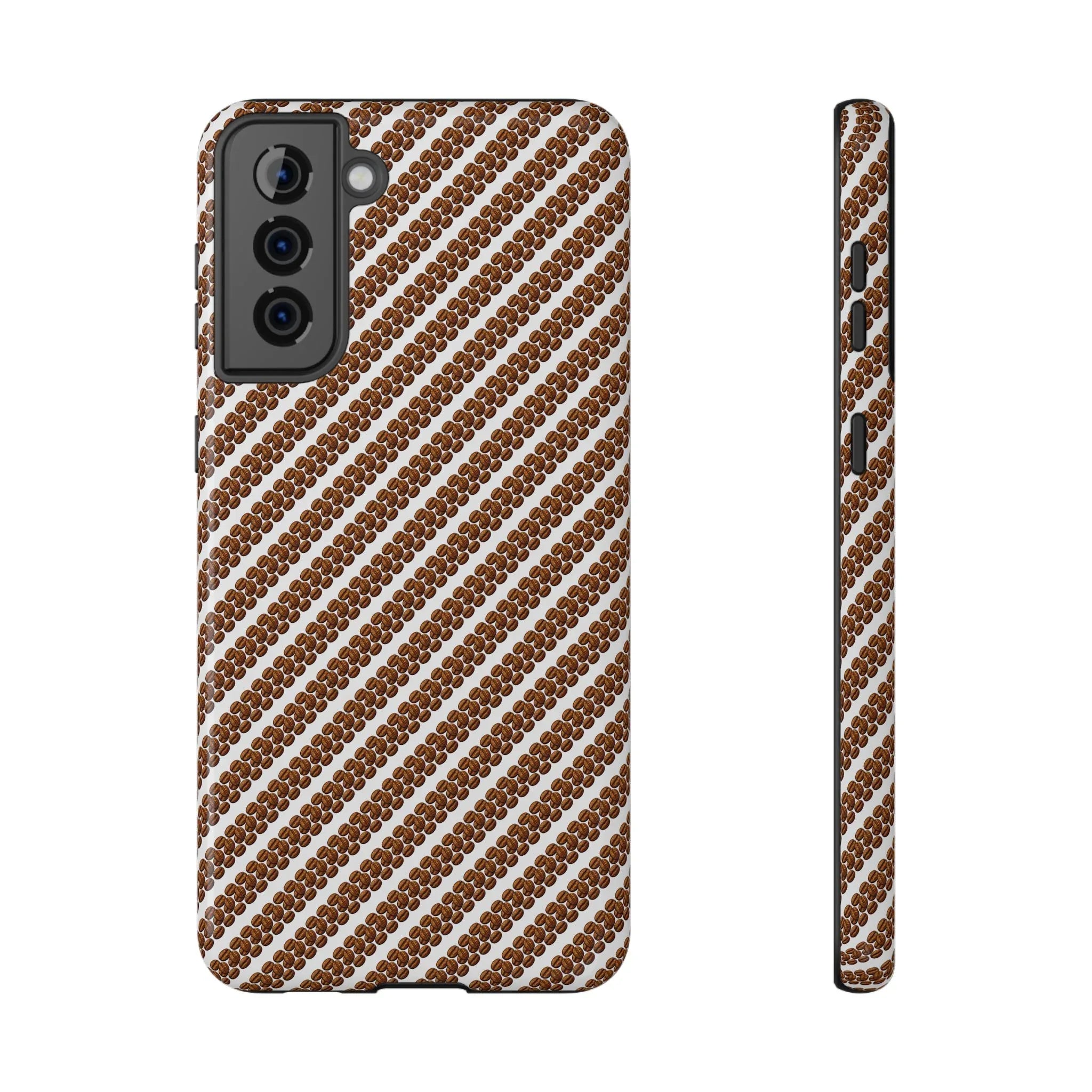 Stylish Coffee Pattern Phone Case for iPhone 11–17 and Galaxy S21–S22 - KARARMDESIGN