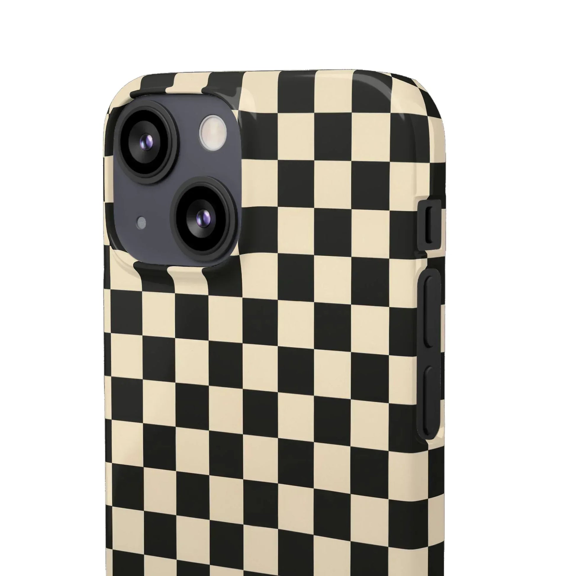 Stylish Matte Checker Phone Case for iPhone 11-17 and Galaxy S20-S25 - KARARMDESIGN