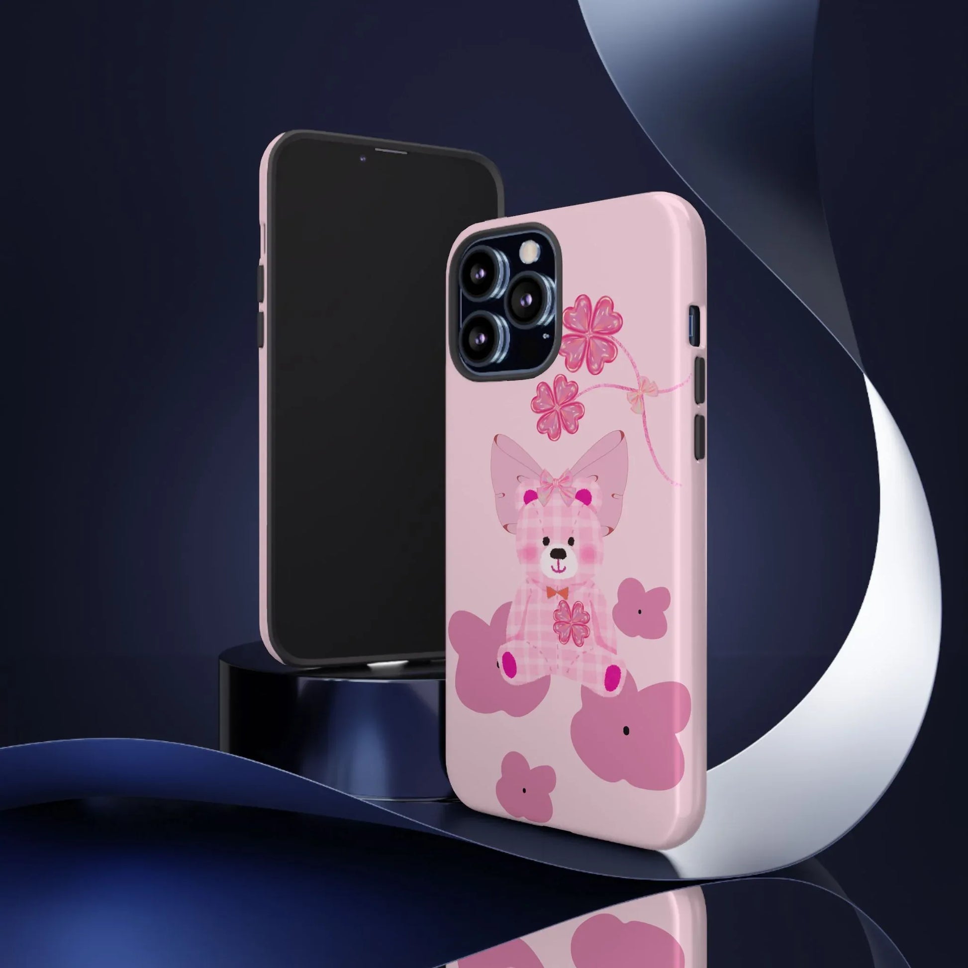 Pink Teddy Bear Phone Cases for iPhone, Pixel and Galaxy - KARARMDESIGN