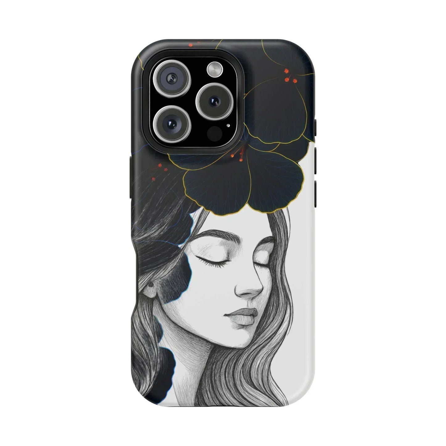 Dark Floral Elegance Phone Case for iPhone 13-16 Models - KarArmDesign
