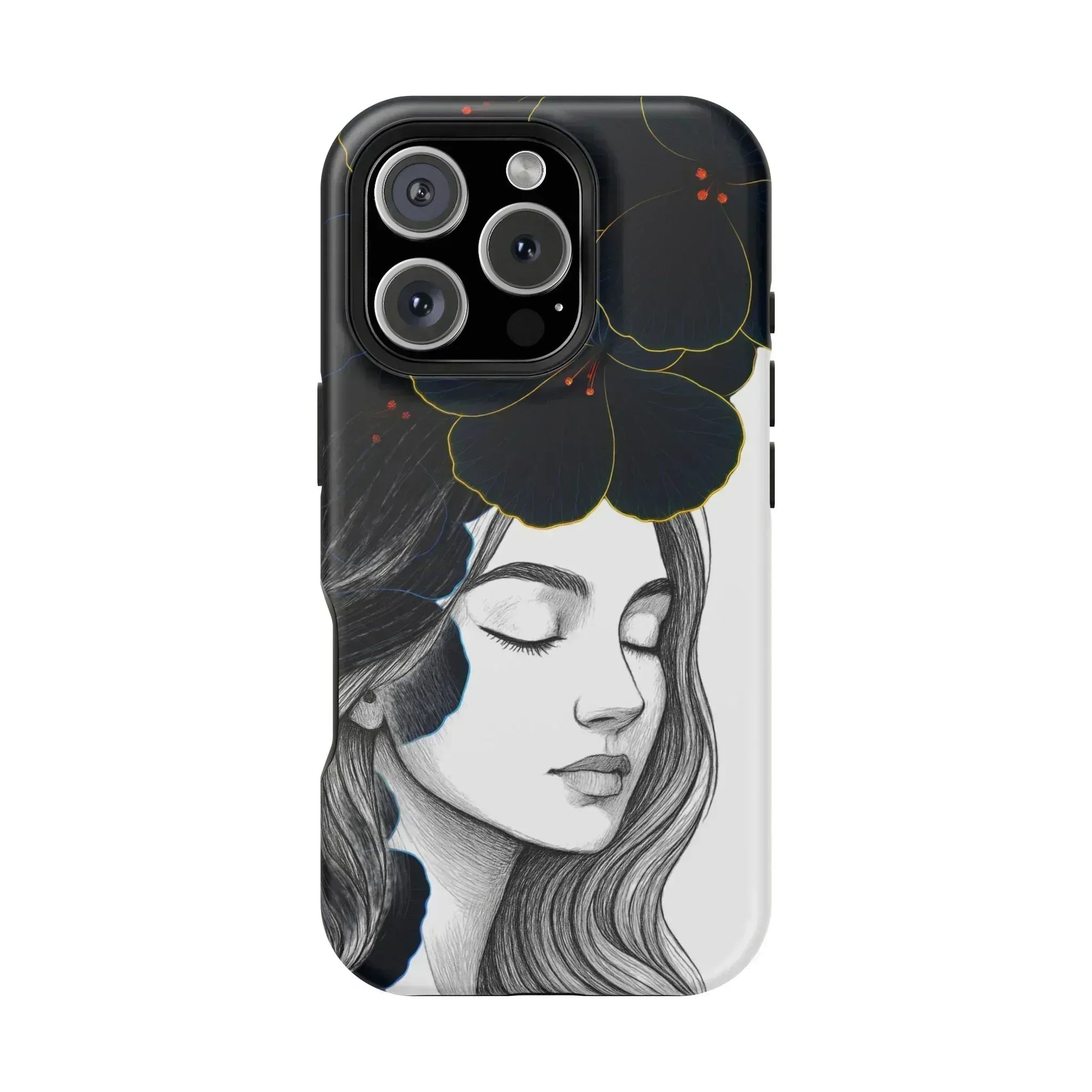 Dark Floral Elegance Phone Case for iPhone 13-16 - KARARMDESIGN