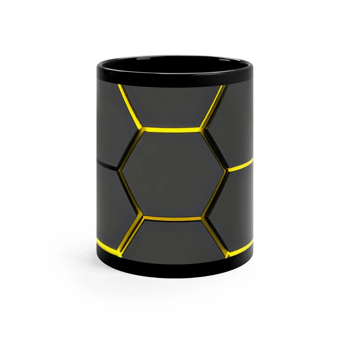 Hexagonal Yellow Grid Mug – 11oz - KARARMDESIGN