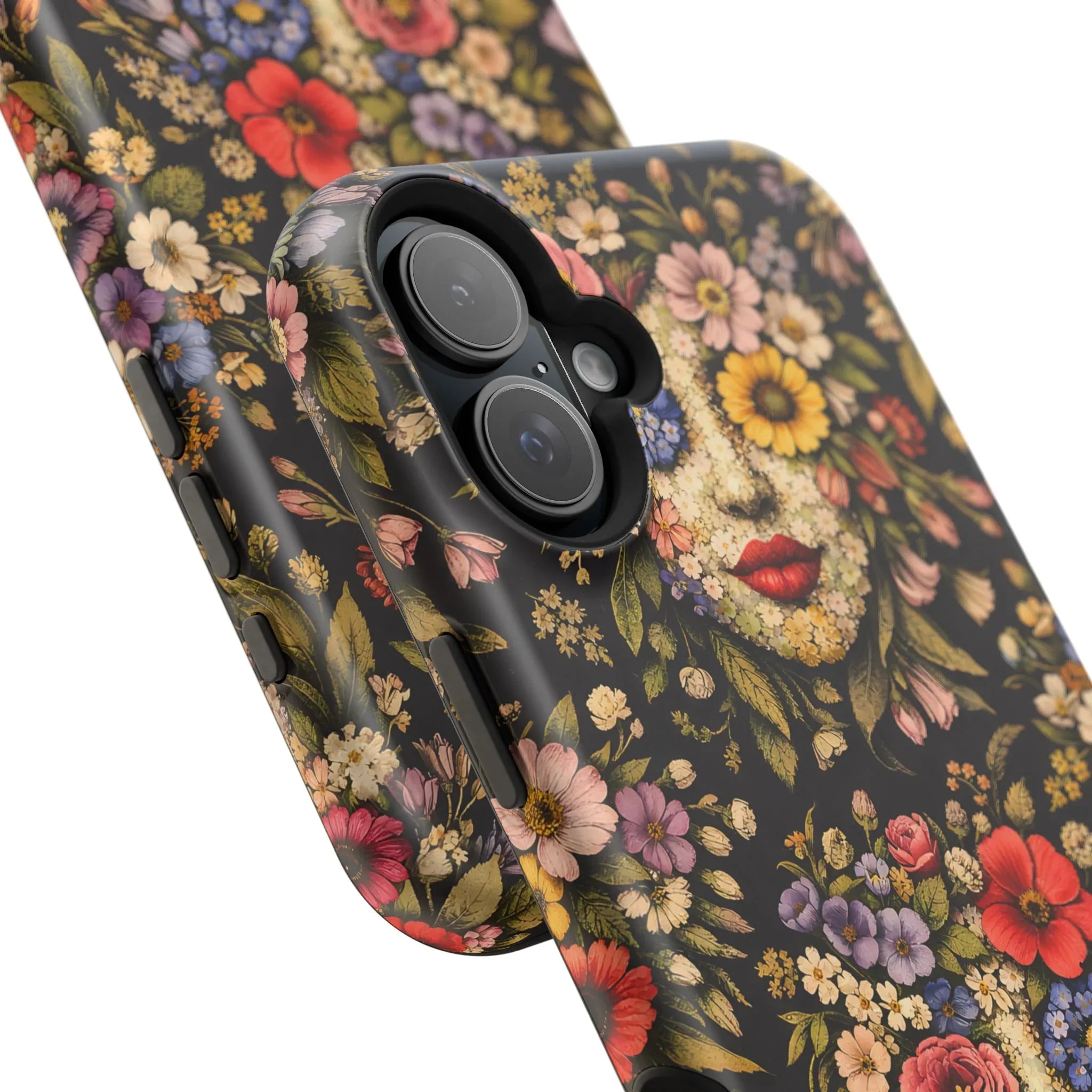 Vintage Flower Face Phone Case for iPhone 13-17 - KARARMDESIGN