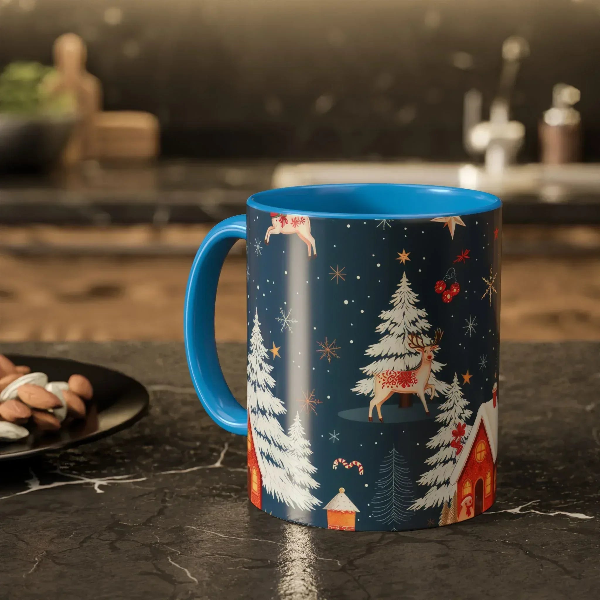 Dark Blue Christmas Mug - Colorful Mugs (11oz, 15oz) - KARARMDESIGN
