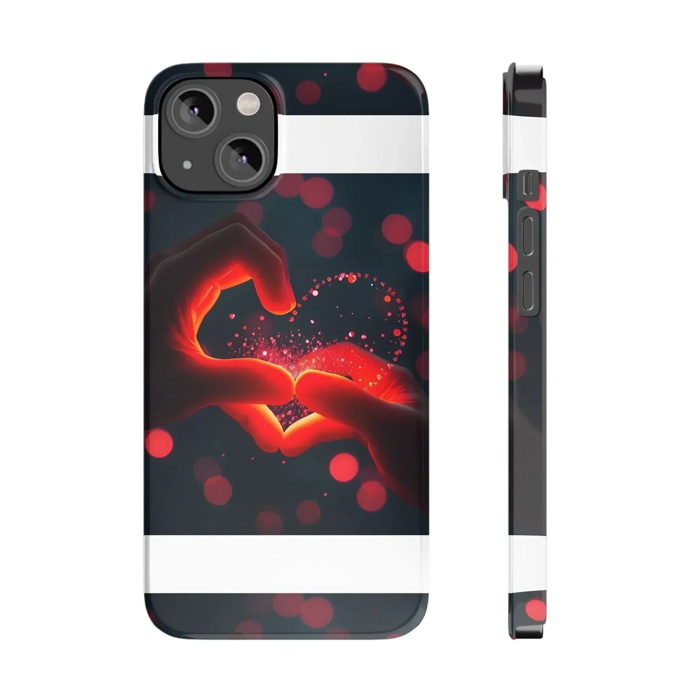 "Heart Hands Glow" Phone Case for iPhone 7 to 16 Series Models - KarArmDesign