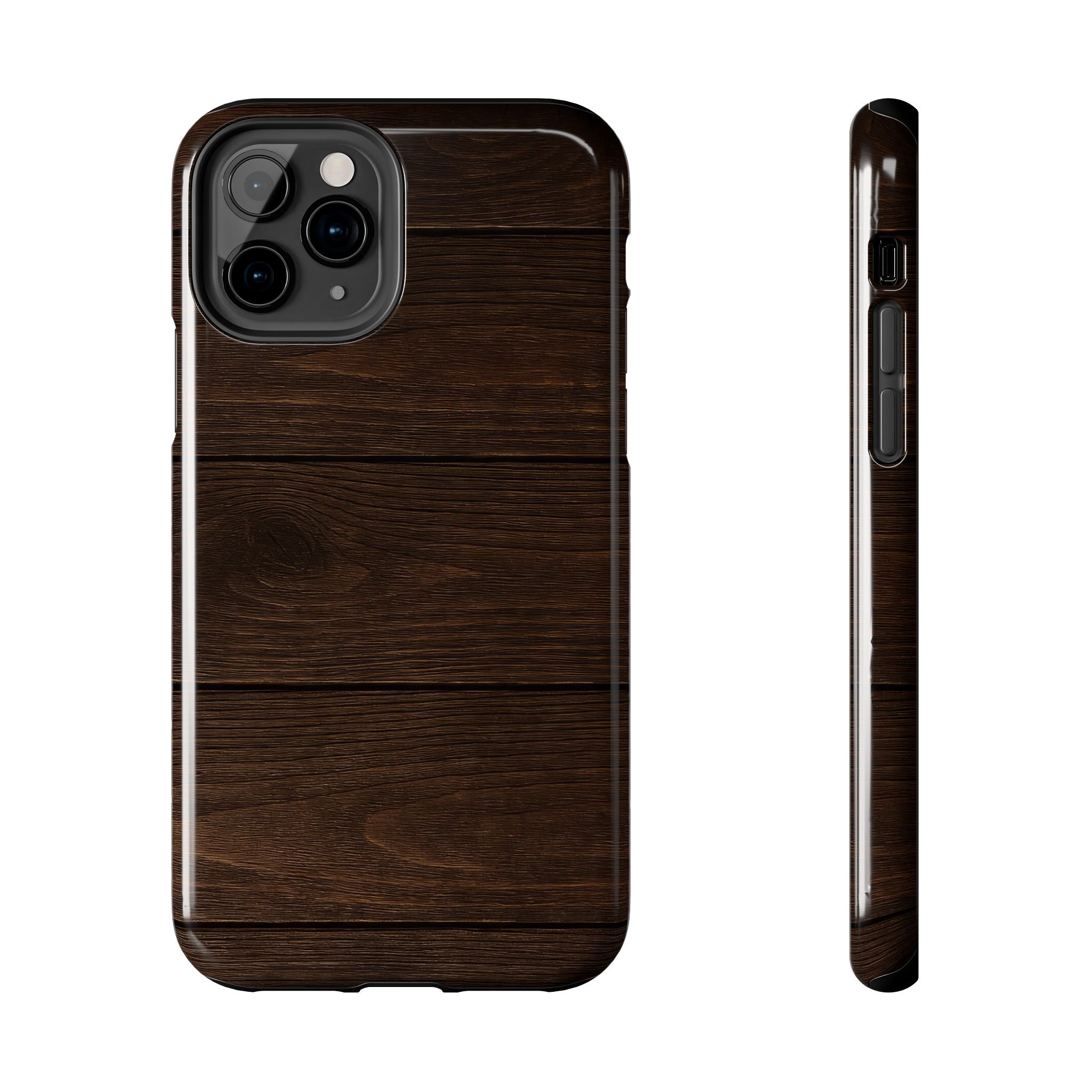 Dark Wood Grain Tough Case for iPhone & Samsung Galaxy