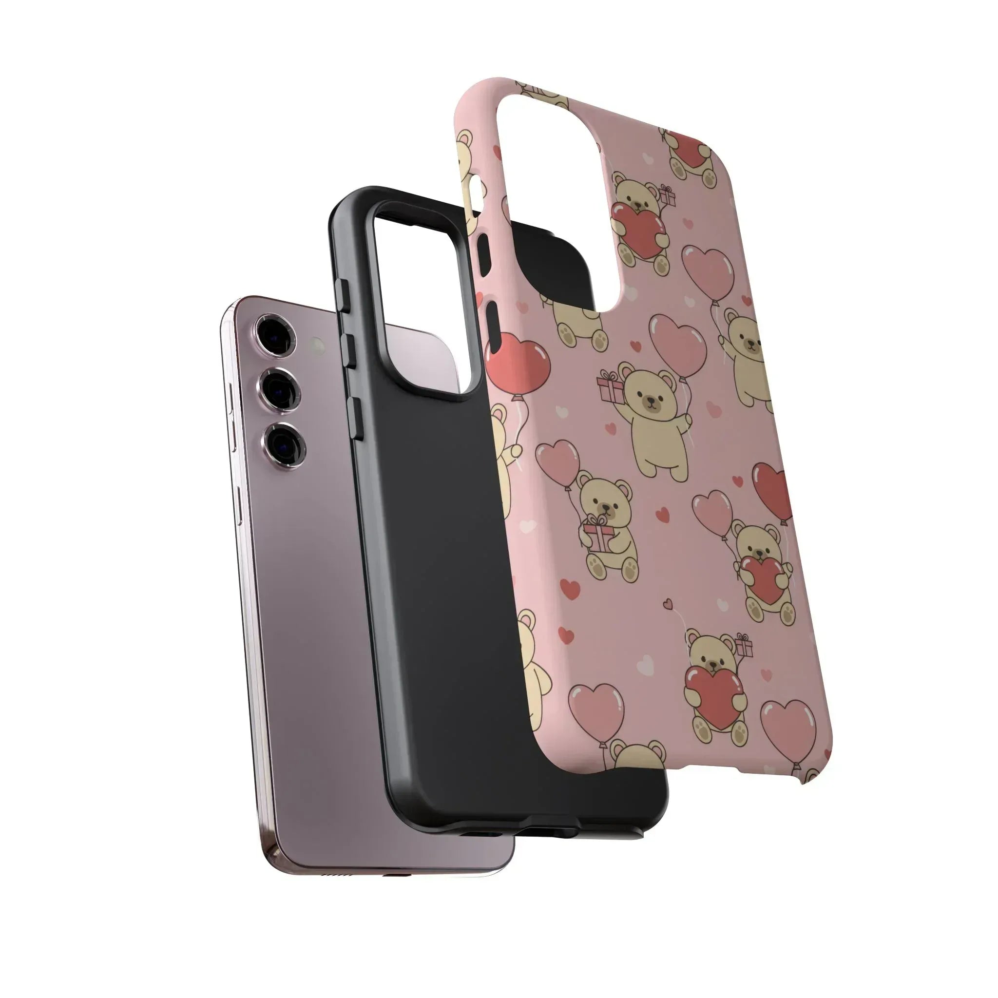 Teddy's Valentine Parade Phone Case for iPhone 11-17 and Galaxy S21-S25 - KARARMDESIGN