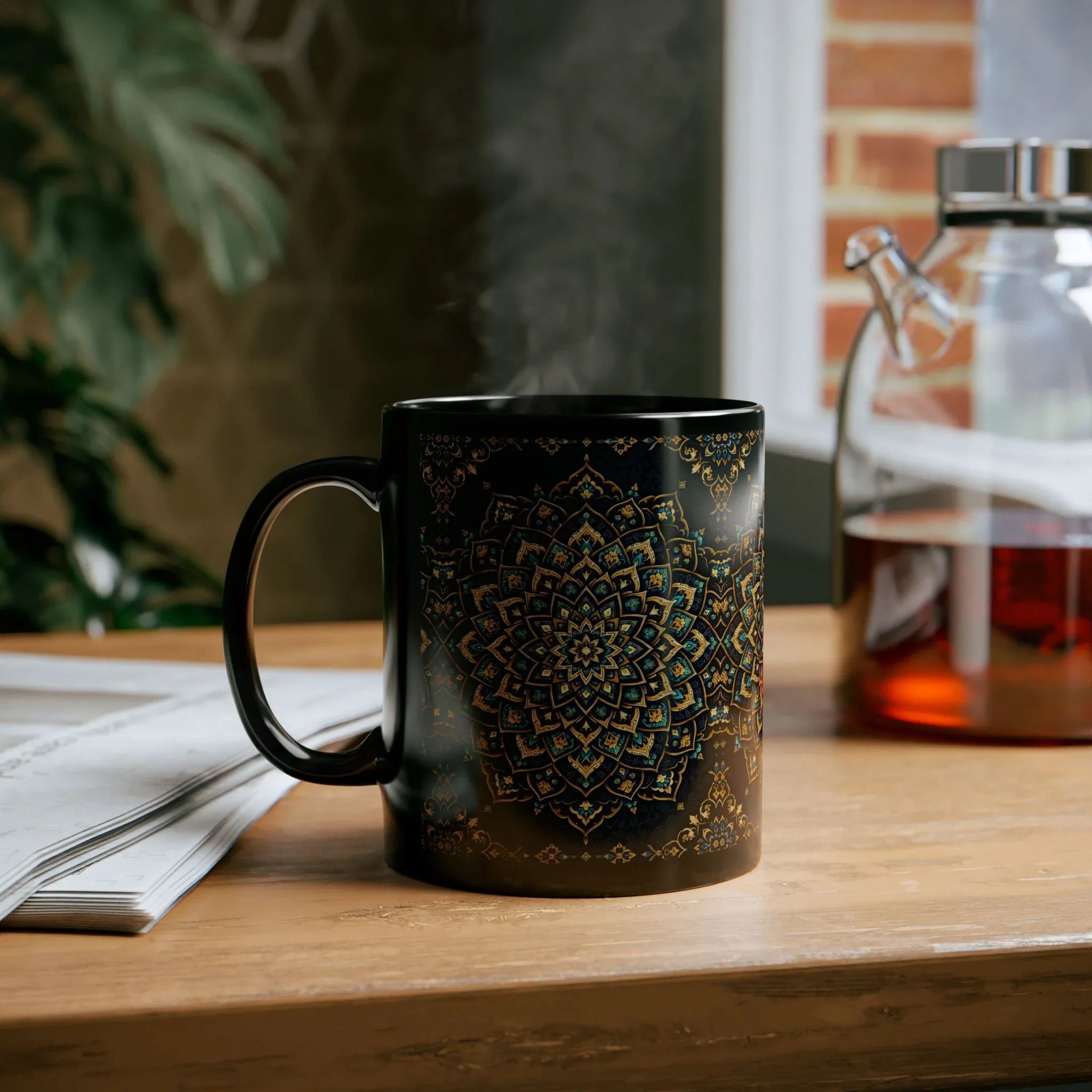 Ornate Mandala Mug - Black Mug (11oz, 15oz) - KARARMDESIGN