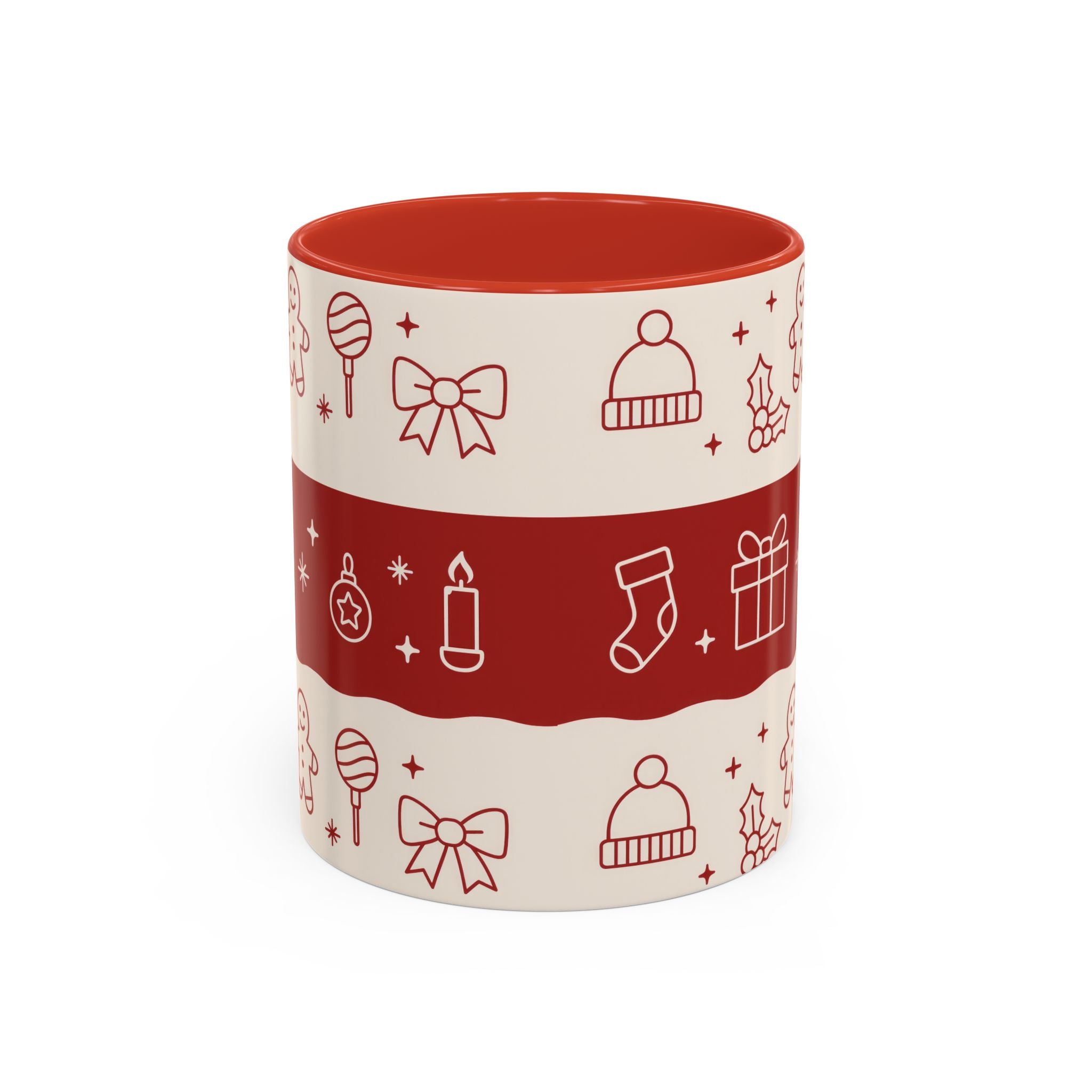 Holiday Cheer Icons Mug - Accent Coffee Mug (11, 15oz)