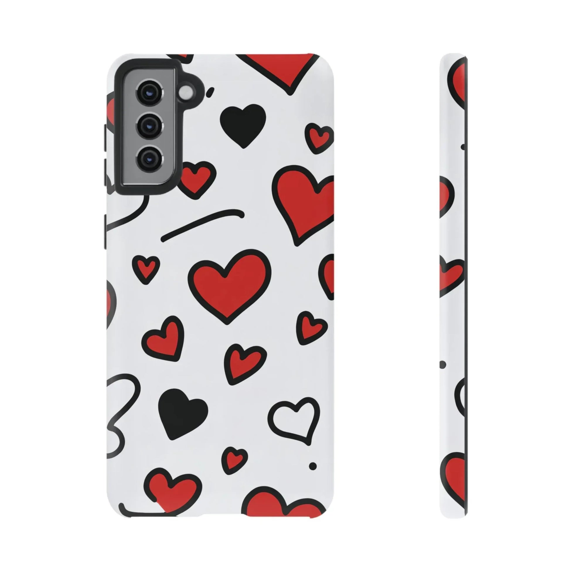 Scattered Hearts Phone Case for iPhone 11-17 and Galaxy S10-S25 - KARARMDESIGN