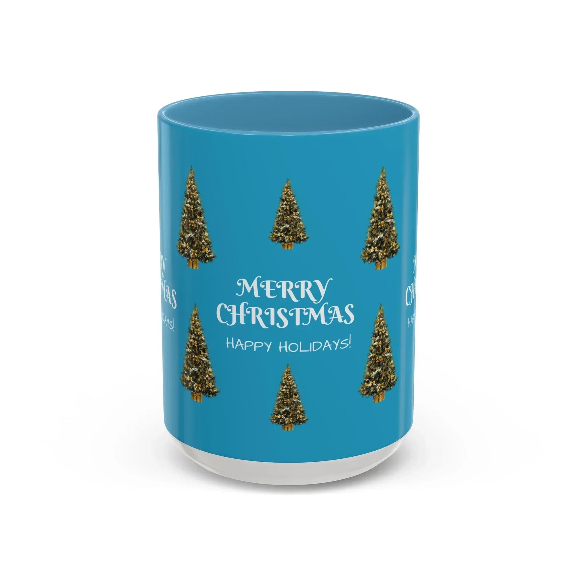 Merry Christmas and Happy Holidays Mug - Accent Coffee Mug (11, 15oz) - KARARMDESIGN