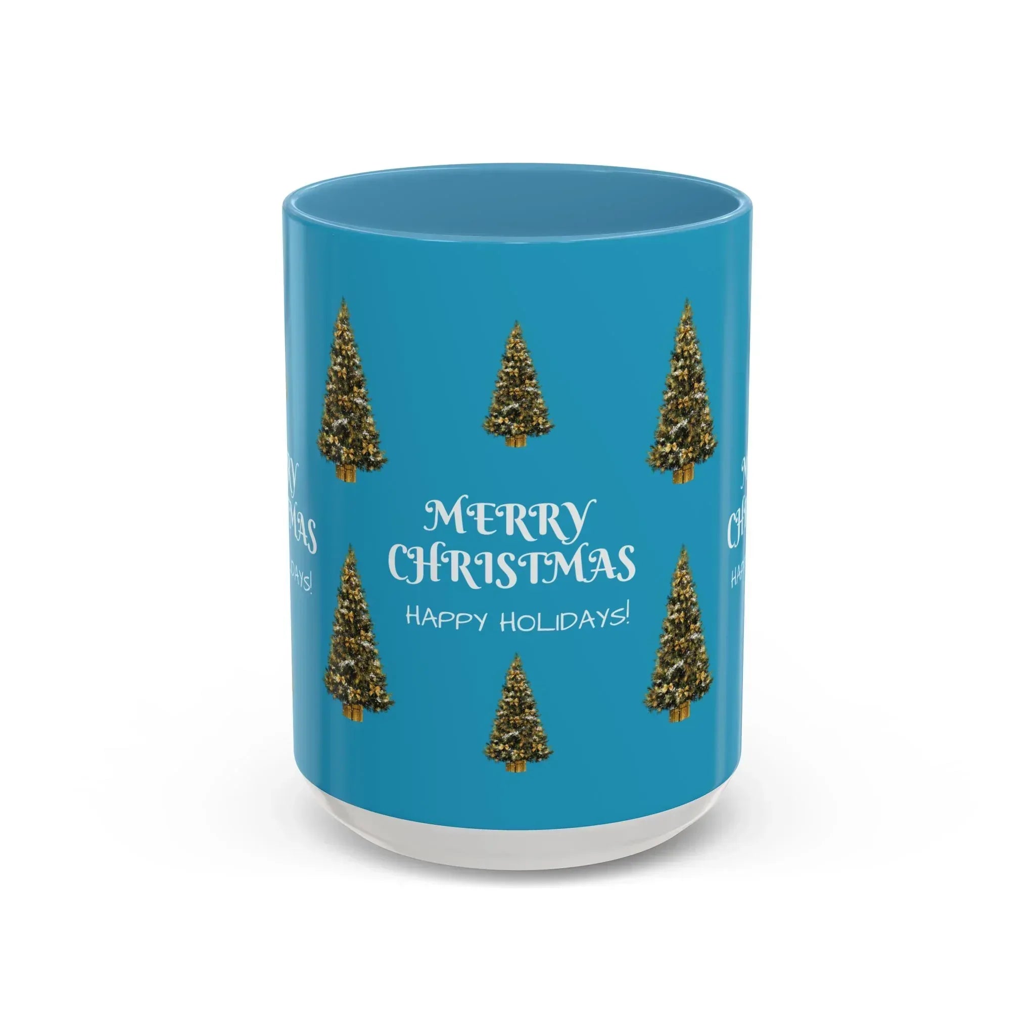 Merry Christmas and Happy Holidays Mug - Accent Coffee Mug (11, 15oz) - KARARMDESIGN