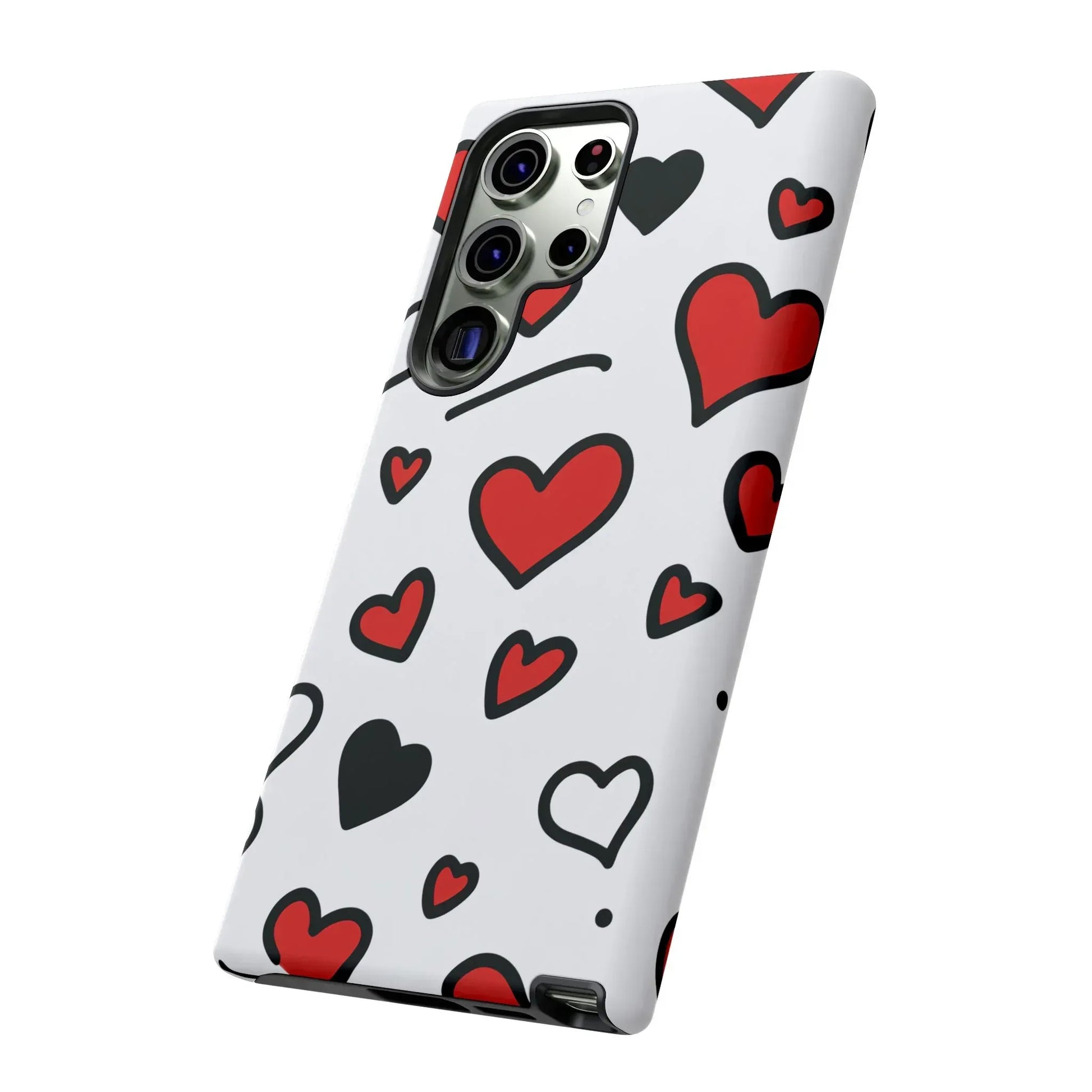 Scattered Hearts Phone Case for iPhone 11-17 and Galaxy S10-S25 - KARARMDESIGN