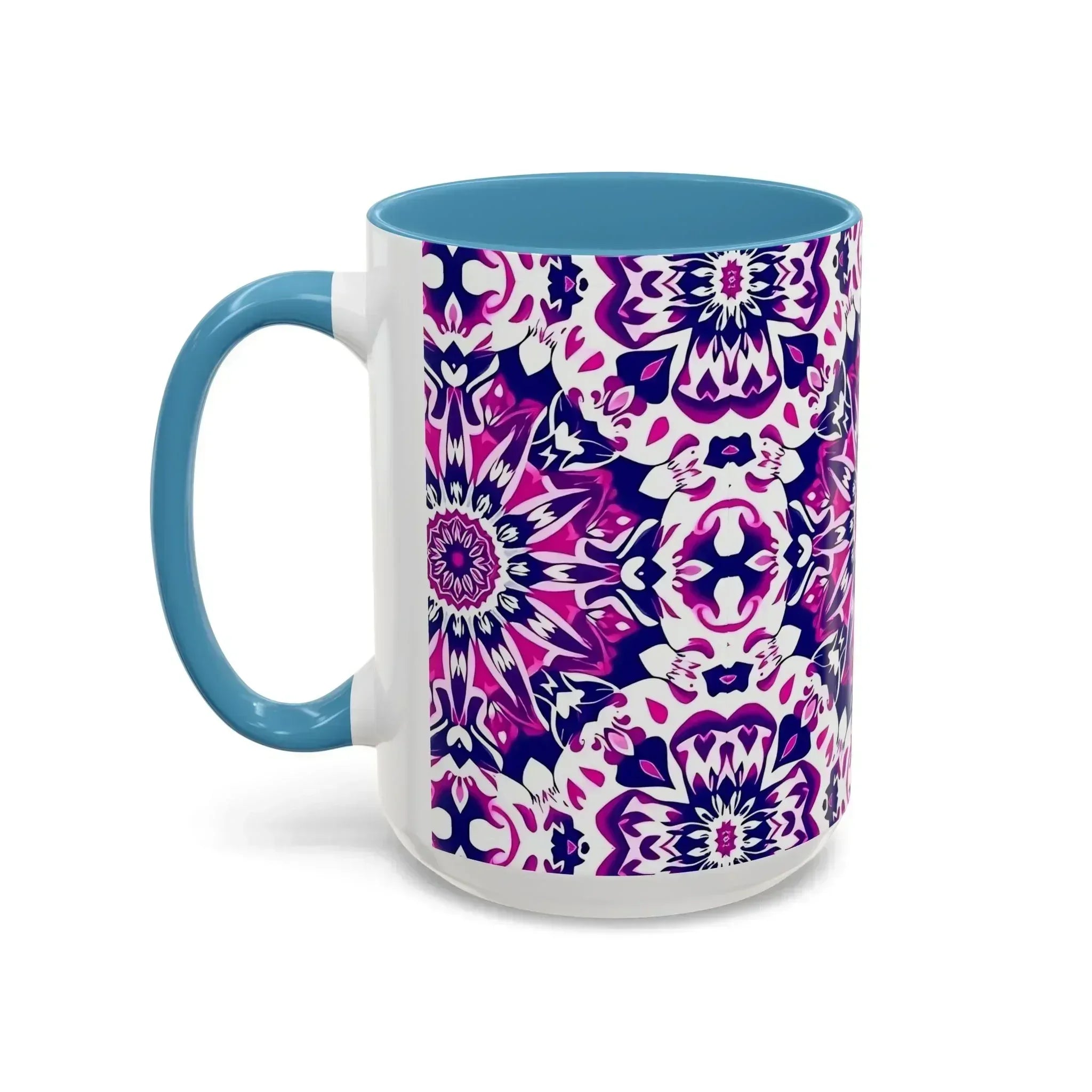 Vibrant Mandala Burst Ceramic Coffee Mug -11 & 15oz - KARARMDESIGN