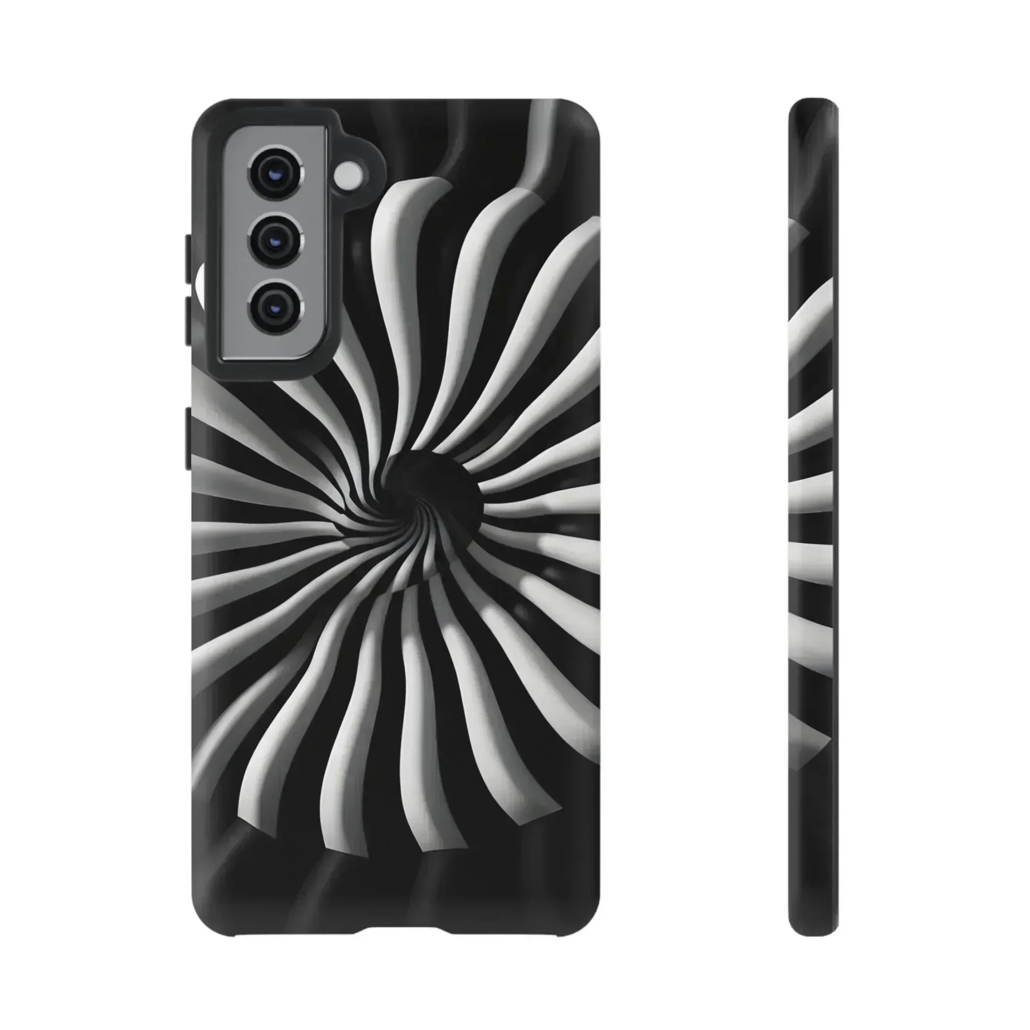 Hypnotic Black and White Spiral Phone Case for iPhone & Galaxy - KARARMDESIGN