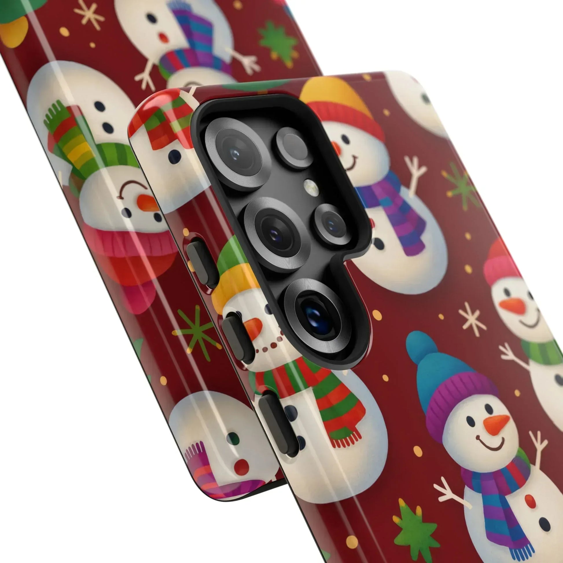 Festive Snowmen Parade Phone Case for iPhone 11–17 and Galaxy S10–S25 - KARARMDESIGN