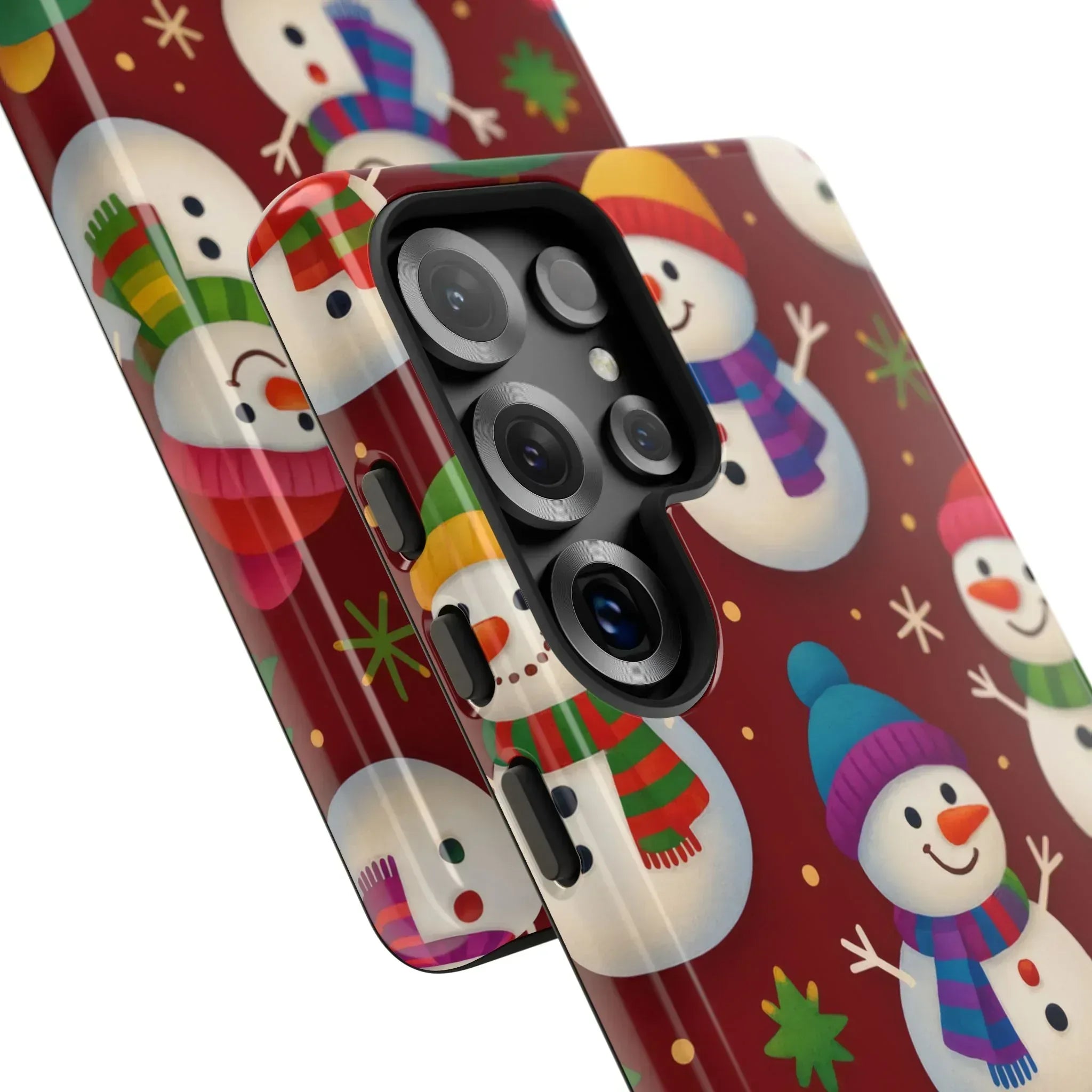 Festive Snowmen Parade Phone Case for iPhone 11–17 and Galaxy S10–S25 - KARARMDESIGN