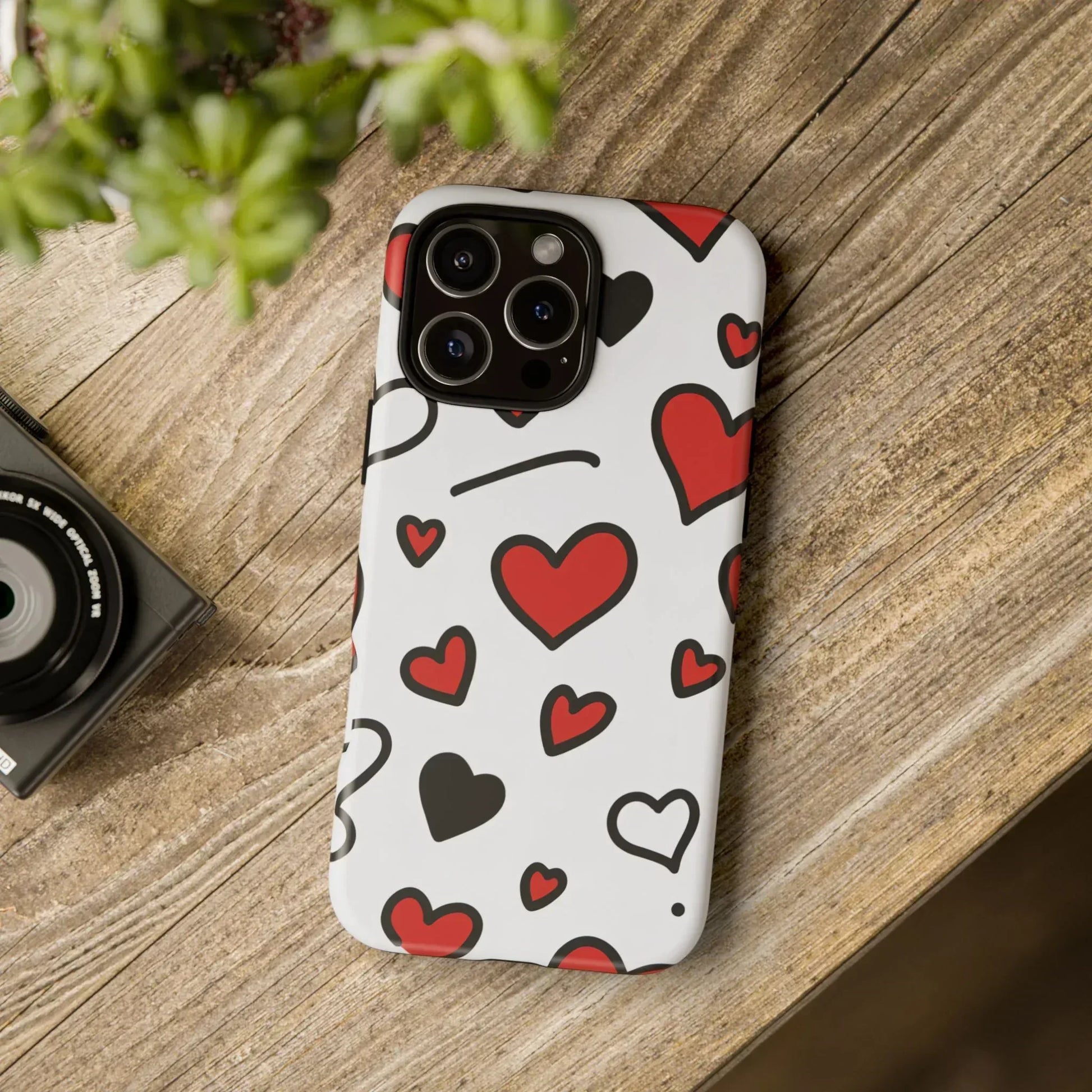 Scattered Hearts Phone Case for iPhone 11-17 and Galaxy S10-S25 - KARARMDESIGN