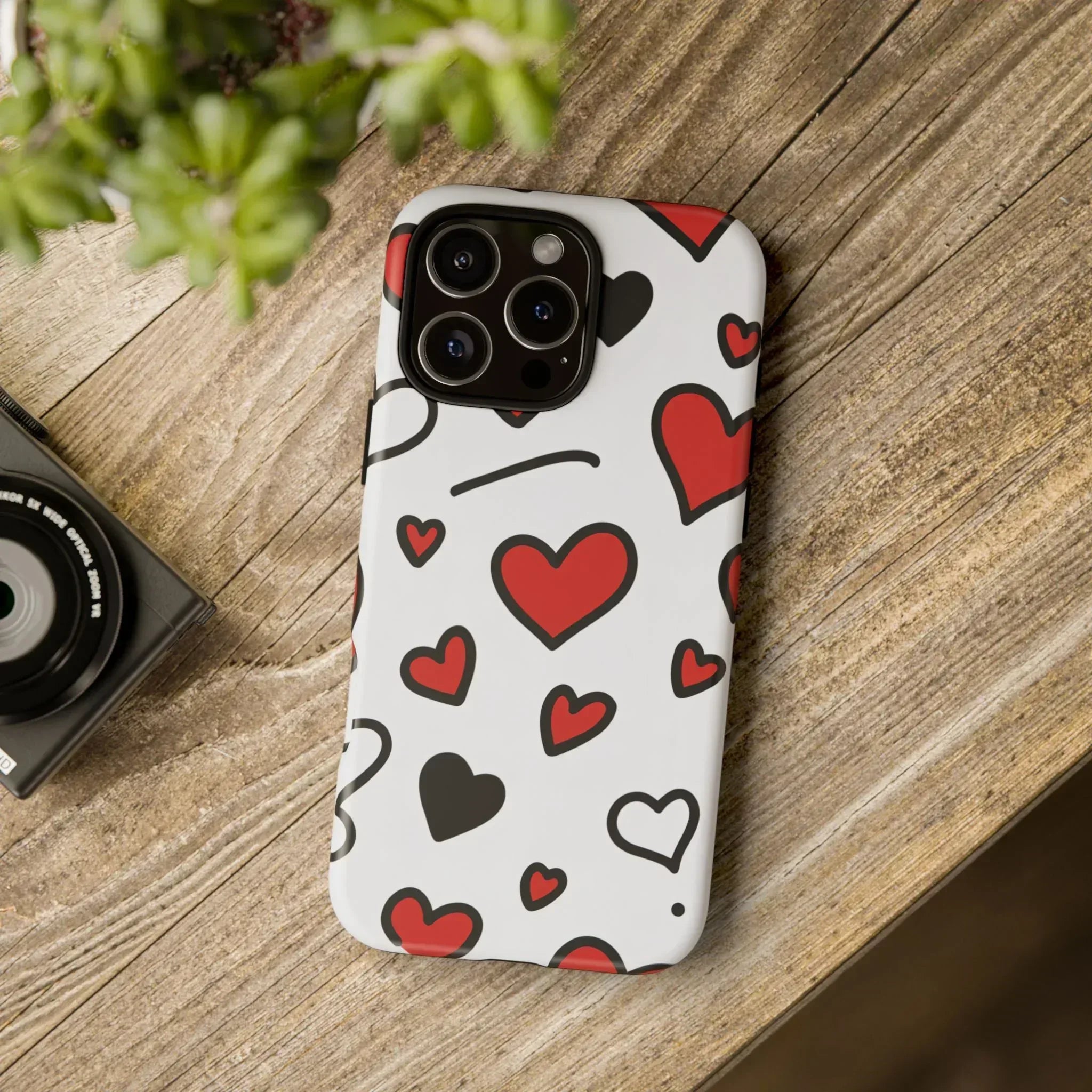 Scattered Hearts Phone Case for iPhone 11-17 and Galaxy S10-S25 - KARARMDESIGN