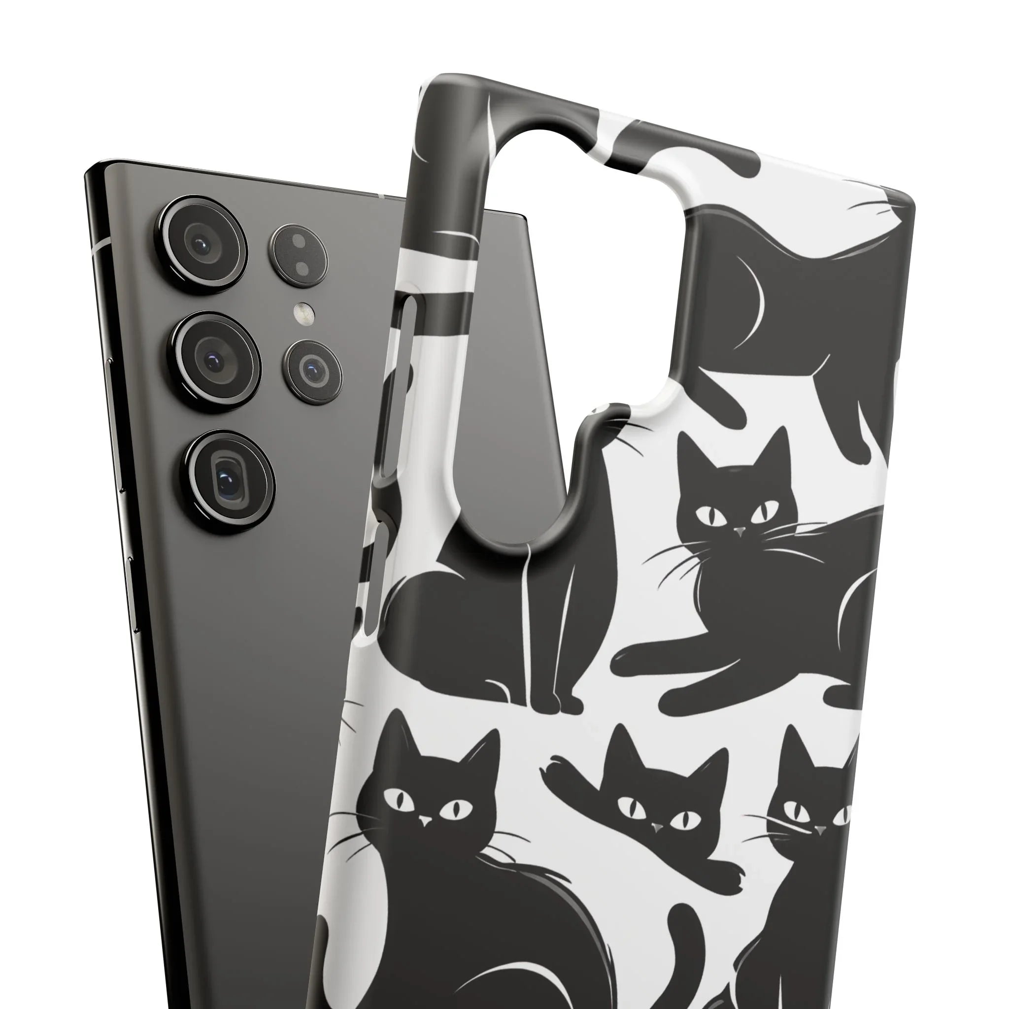 Black Cats Phone Case for iPhone 11-17 and Galaxy S20-S25 - KARARMDESIGN