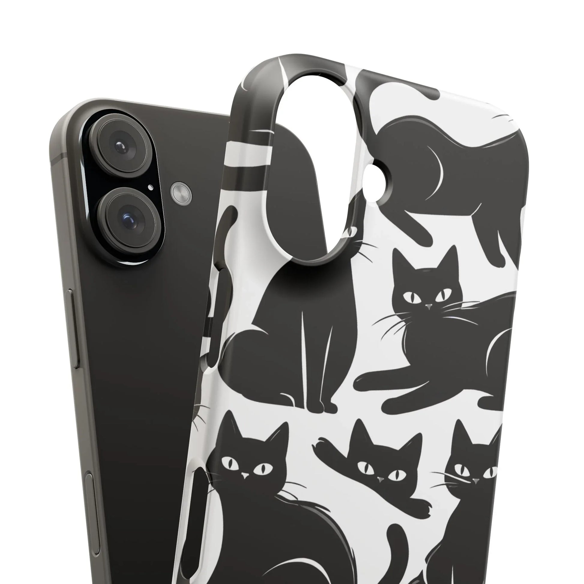 Black Cats Phone Case for iPhone 11-17 and Galaxy S20-S25 - KARARMDESIGN
