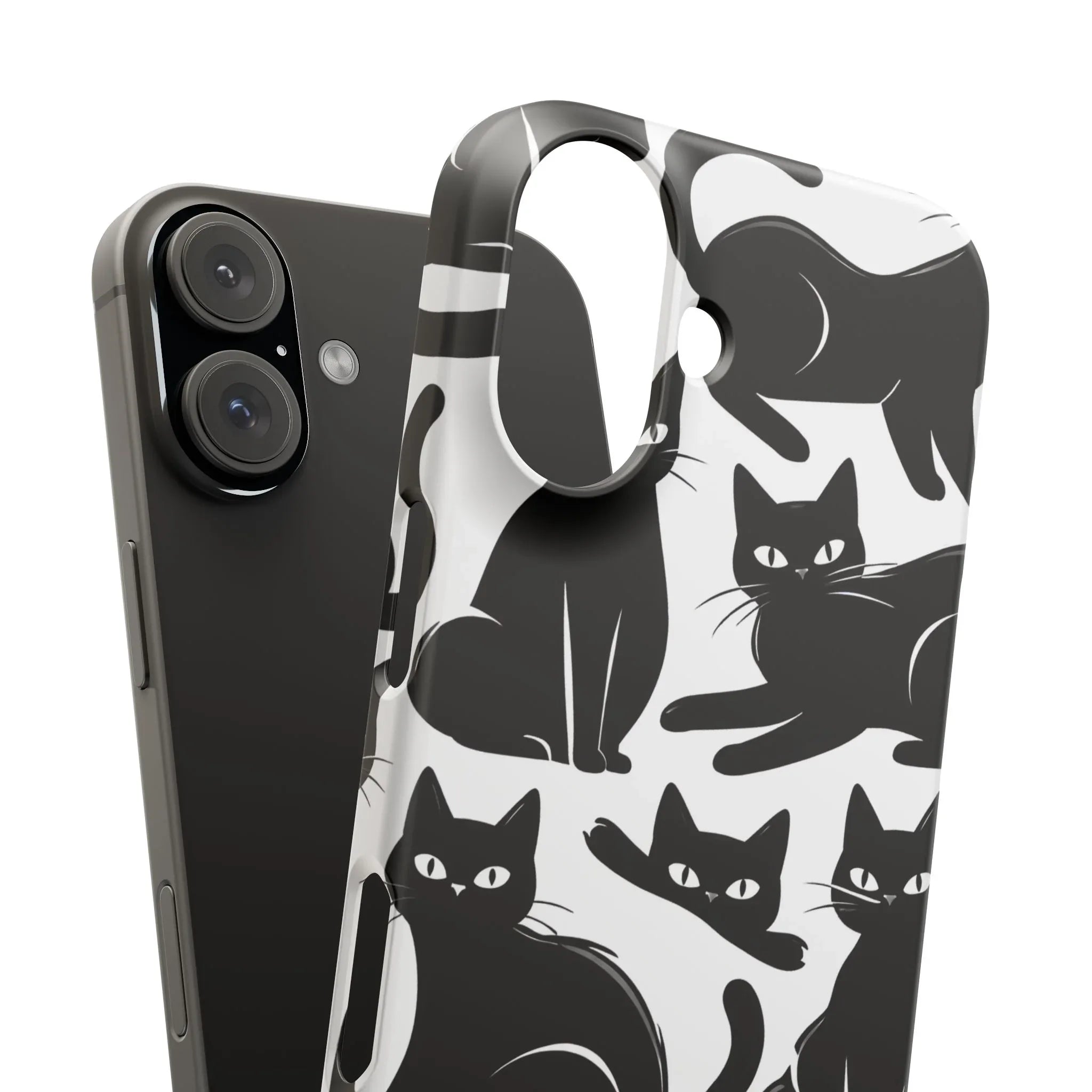 Black Cats Phone Case for iPhone 11-17 and Galaxy S20-S25 - KARARMDESIGN