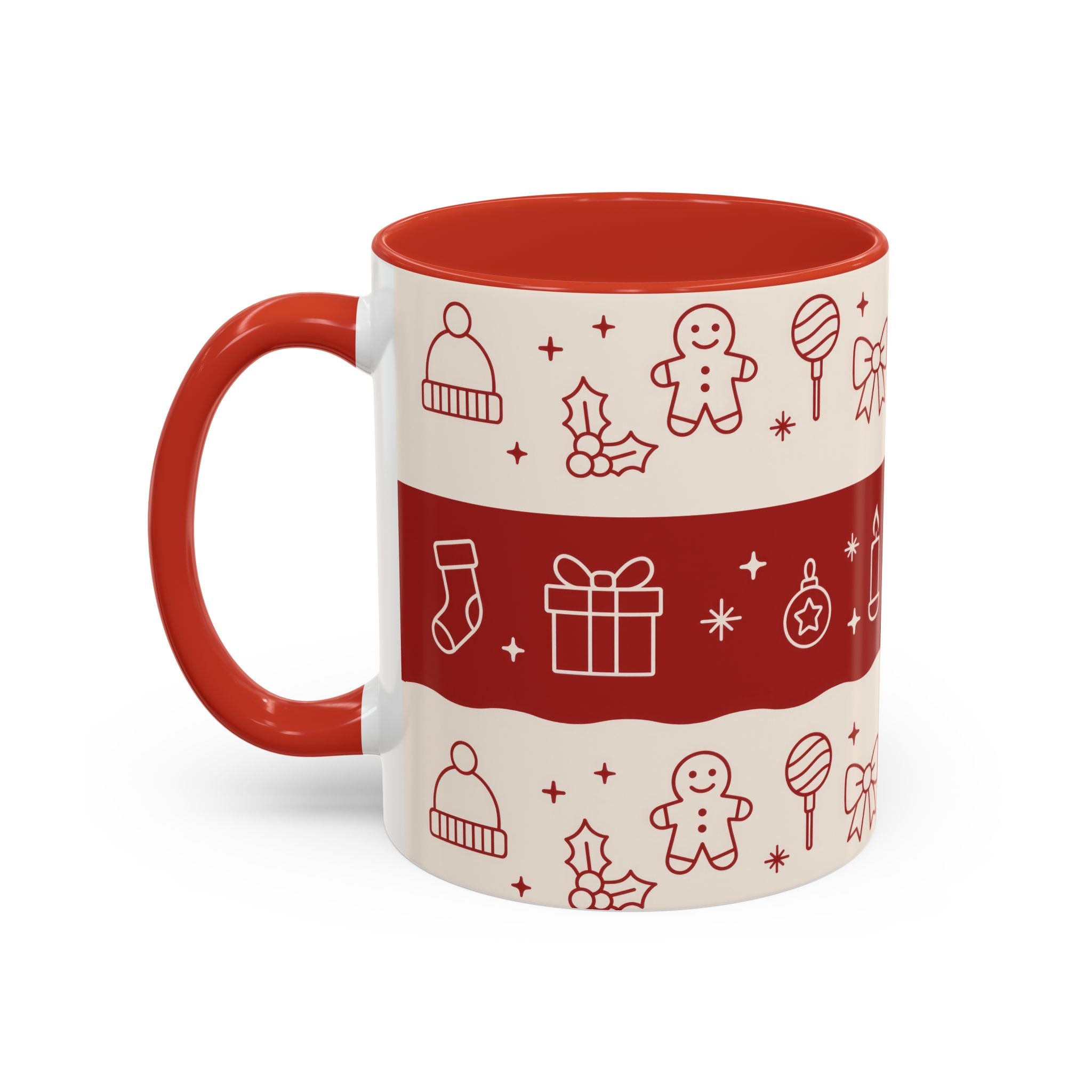 Holiday Cheer Icons Mug - Accent Coffee Mug (11, 15oz)