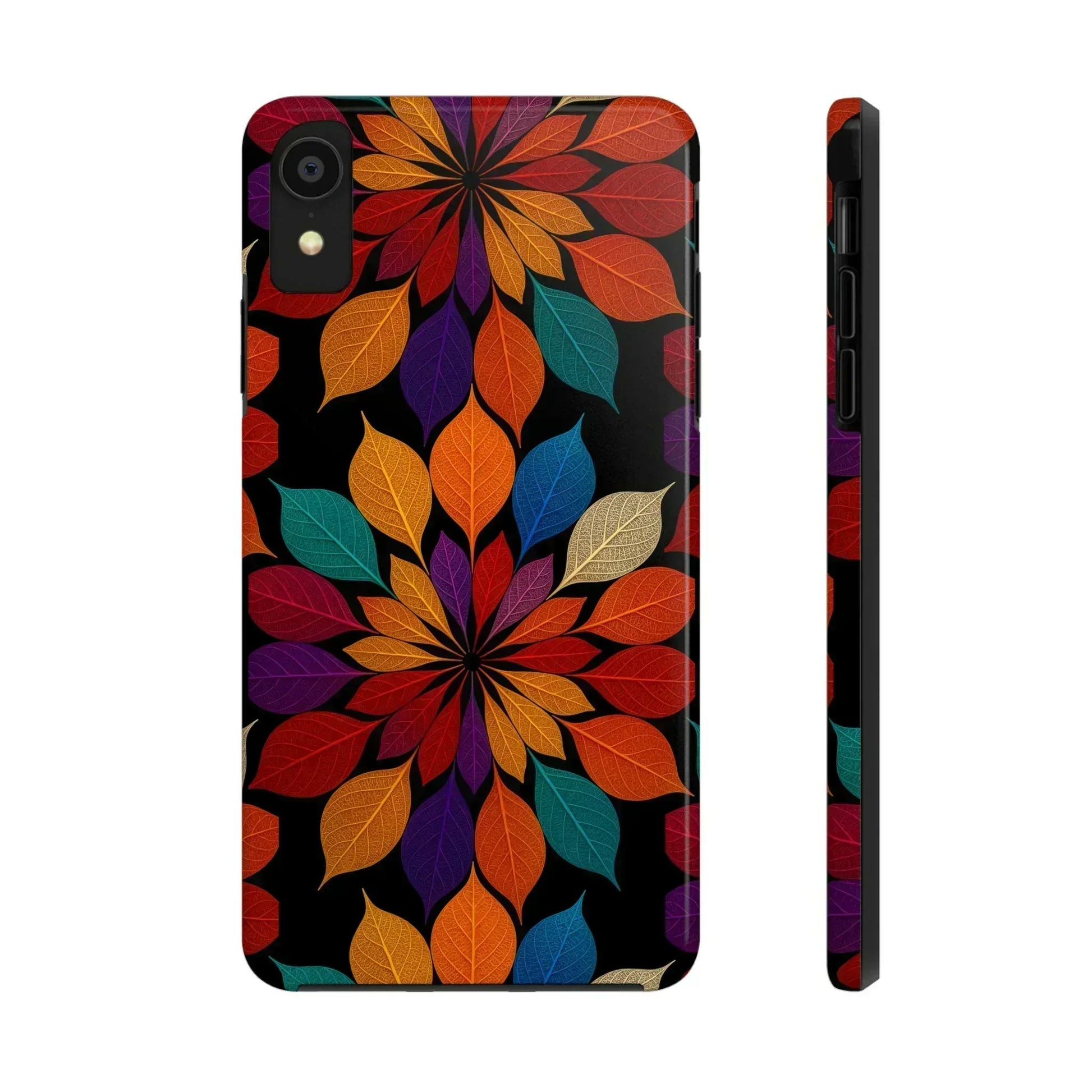 Leaf Mandala Phone Case for iPhone 11-16 and Galaxy S21-S24 - KARARMDESIGN