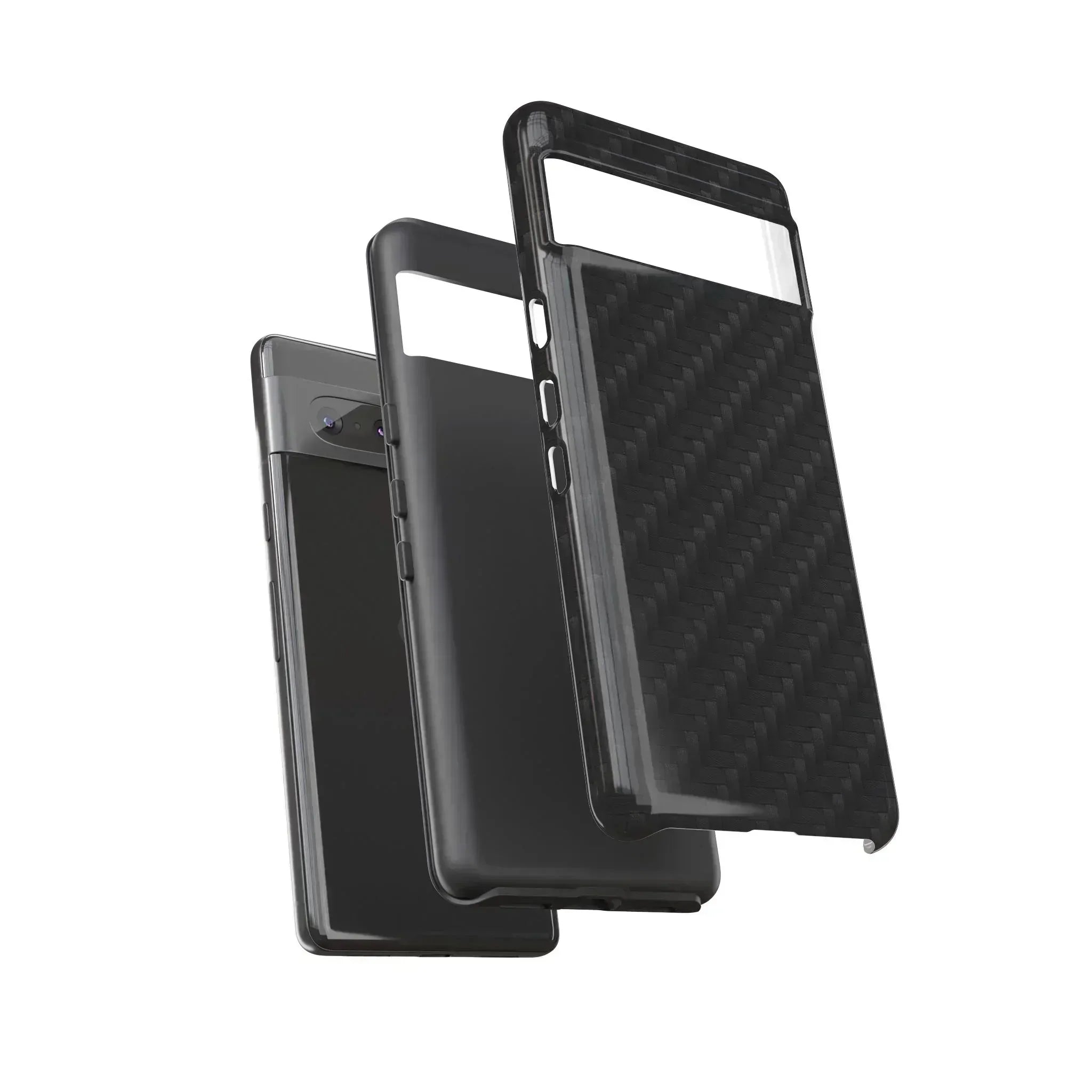 Black Carbon Phone Case for iPhone 8-16 and Google Pixel up to 9 - KARARMDESIGN