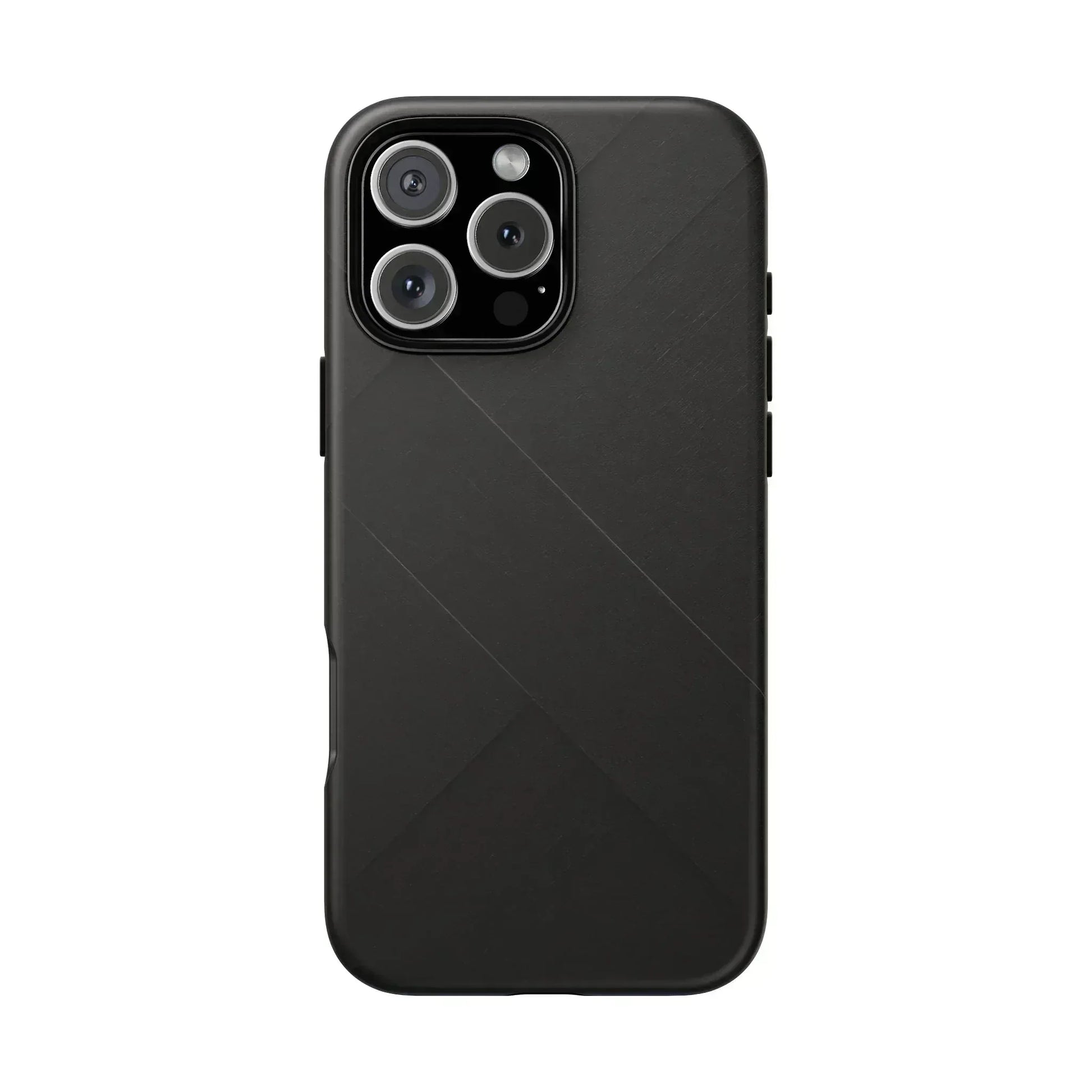 Matte Black Diagonal Line Phone Case for iPhone 8-16 and Galaxy S10-S25 - KARARMDESIGN