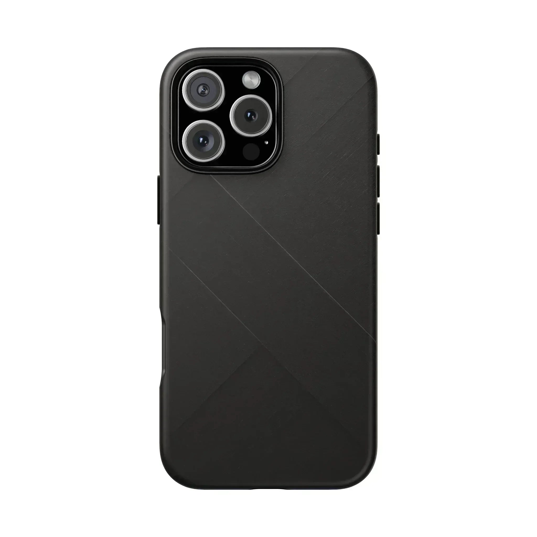 Matte Black Diagonal Line Phone Case for iPhone 8-16 and Galaxy S10-S25 - KARARMDESIGN