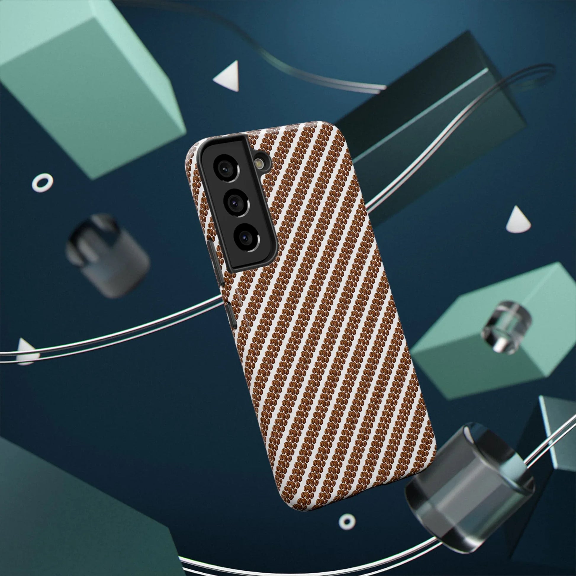 Stylish Coffee Pattern Phone Case for iPhone 11–17 and Galaxy S21–S22 - KARARMDESIGN