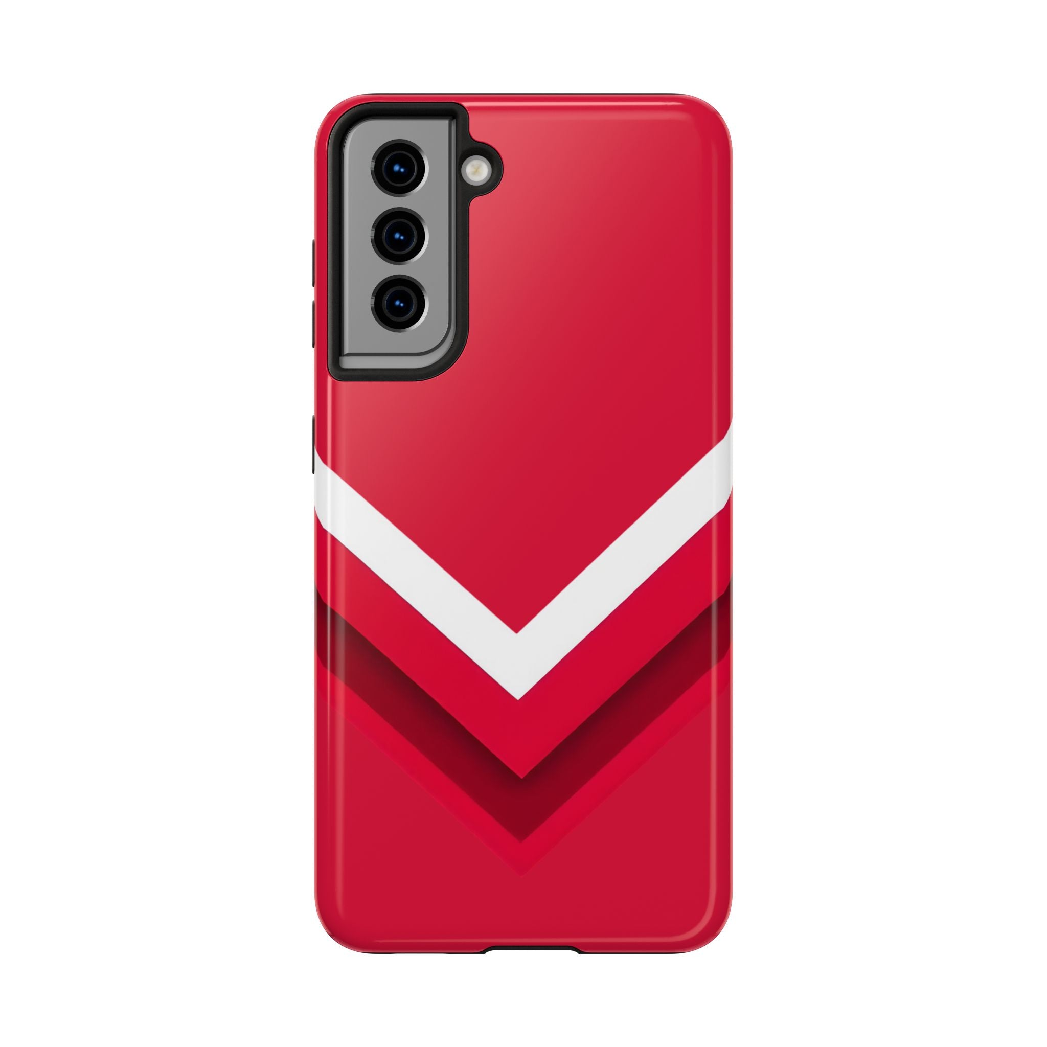 Red Chevron Armor Phone Case for iPhone 11–16 & Galaxy S21–S24